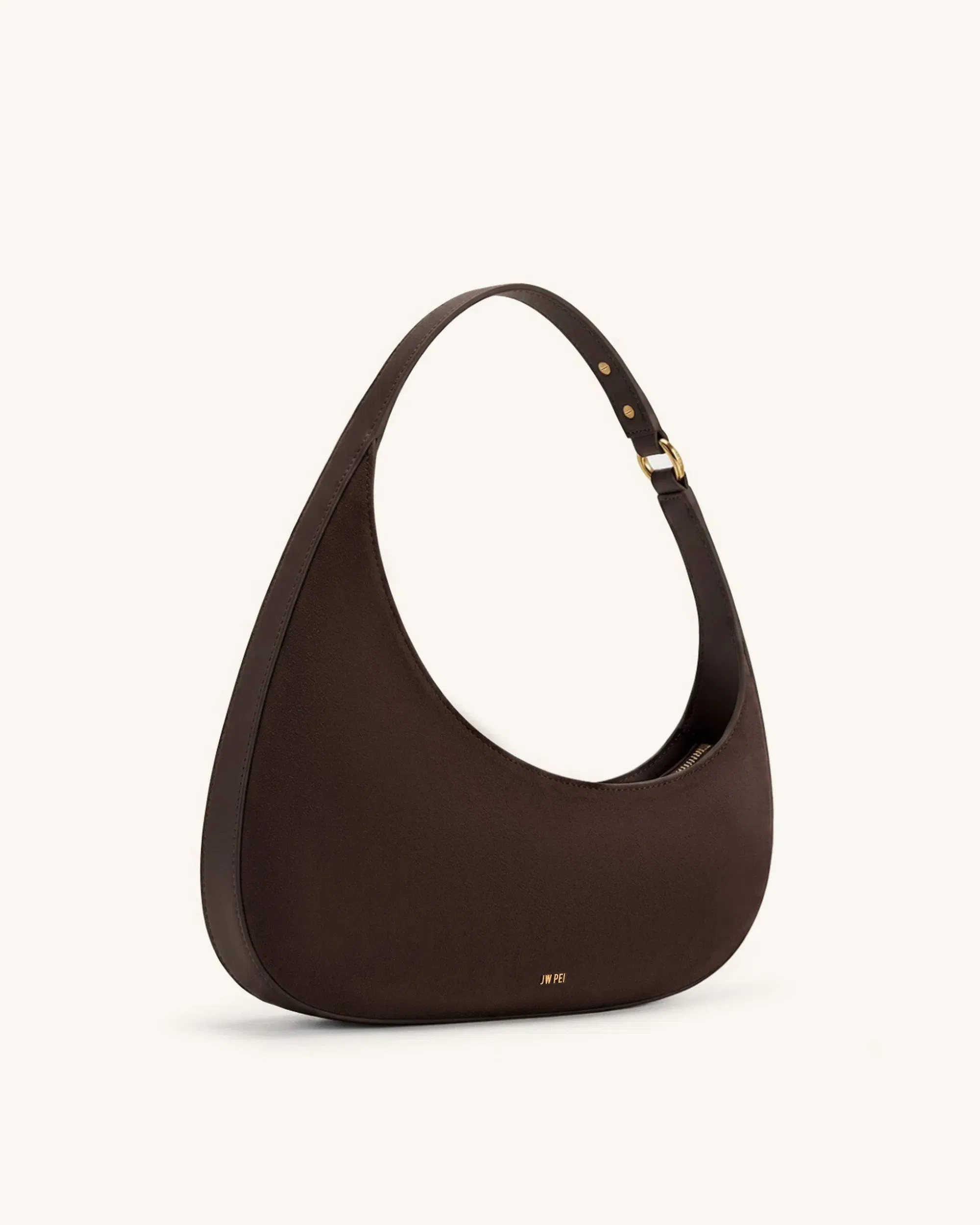 Jw Pei Harlee Faux Suede Shoulder Bag Dark Brown