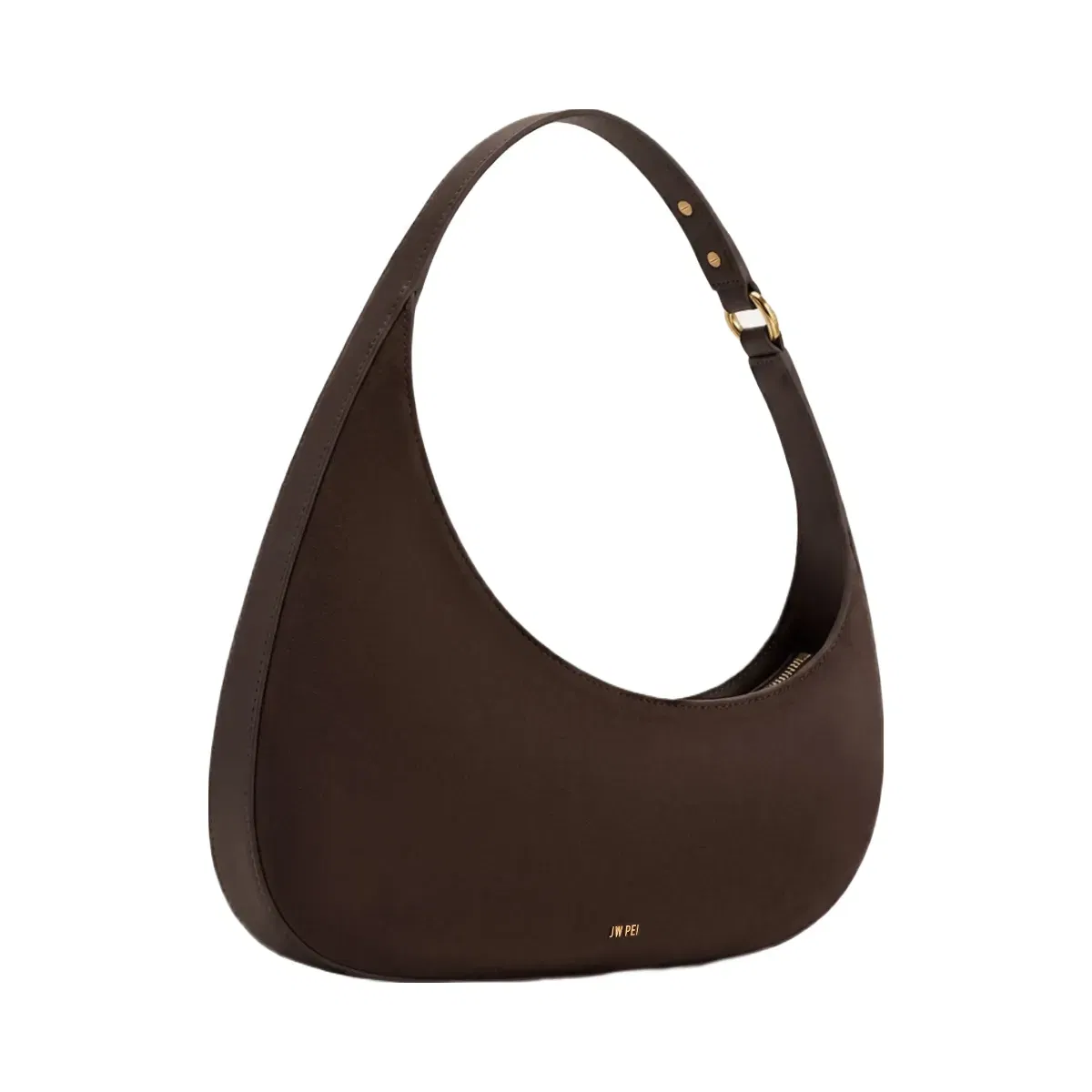 Jw Pei Harlee Faux Suede Shoulder Bag Dark Brown