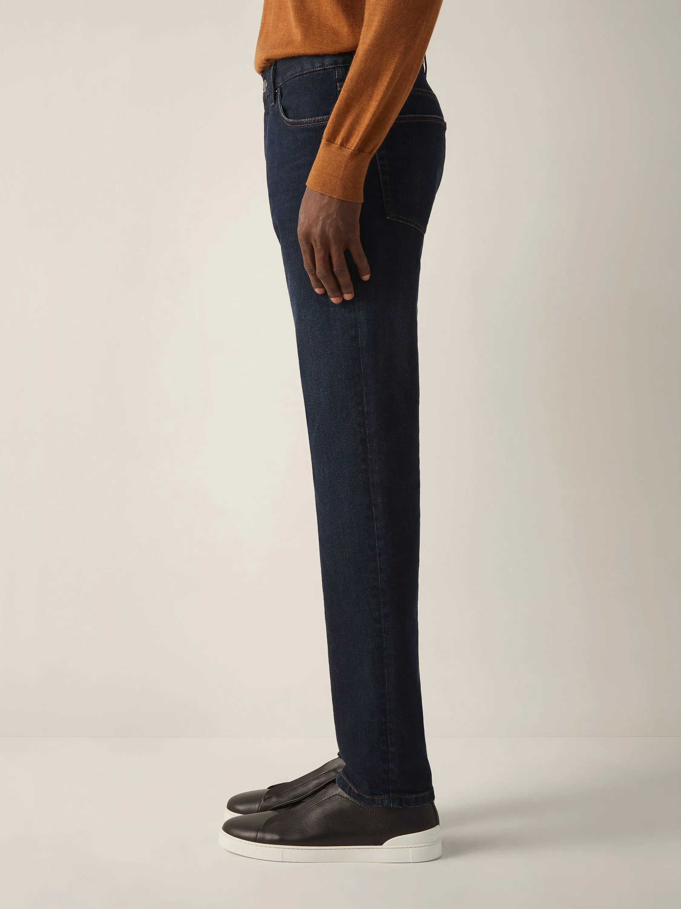 Zegna Dark Blue Rinse-Washed Stretch Cotton Roccia Jeans