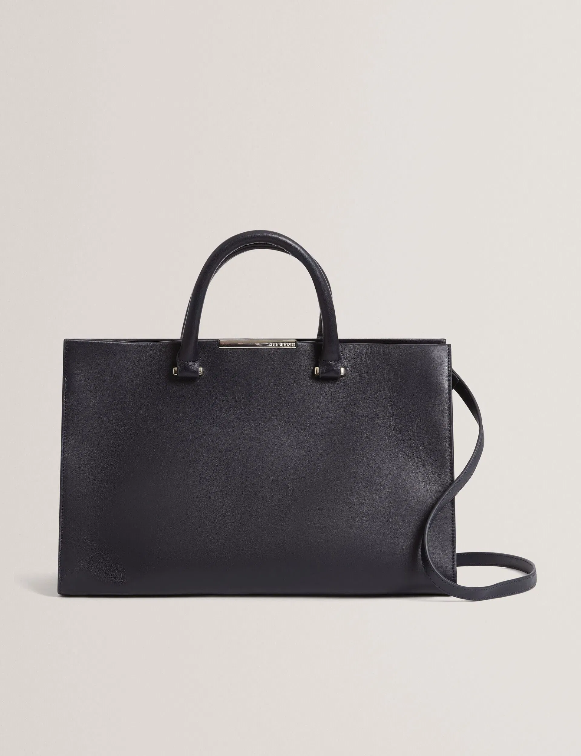 Ted Baker Renaae Structured Leather Wide Tote Bag Navy Women's