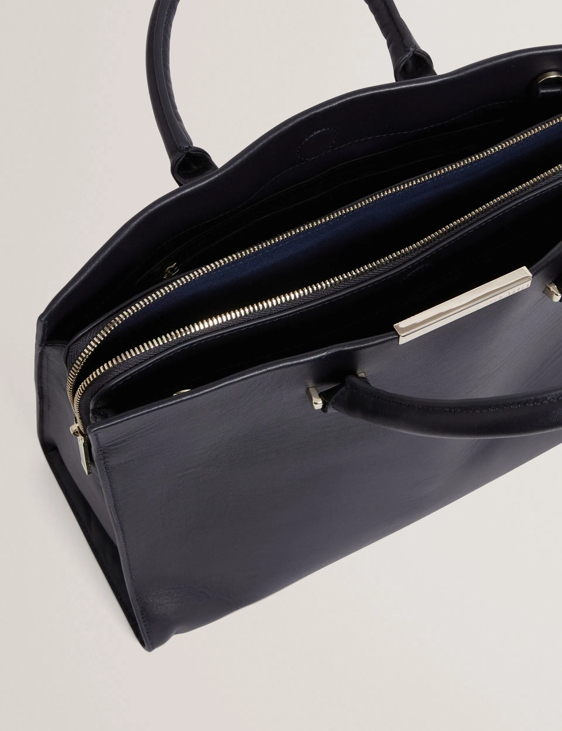 Ted Baker Renaae Structured Leather Wide Tote Bag Navy Women's