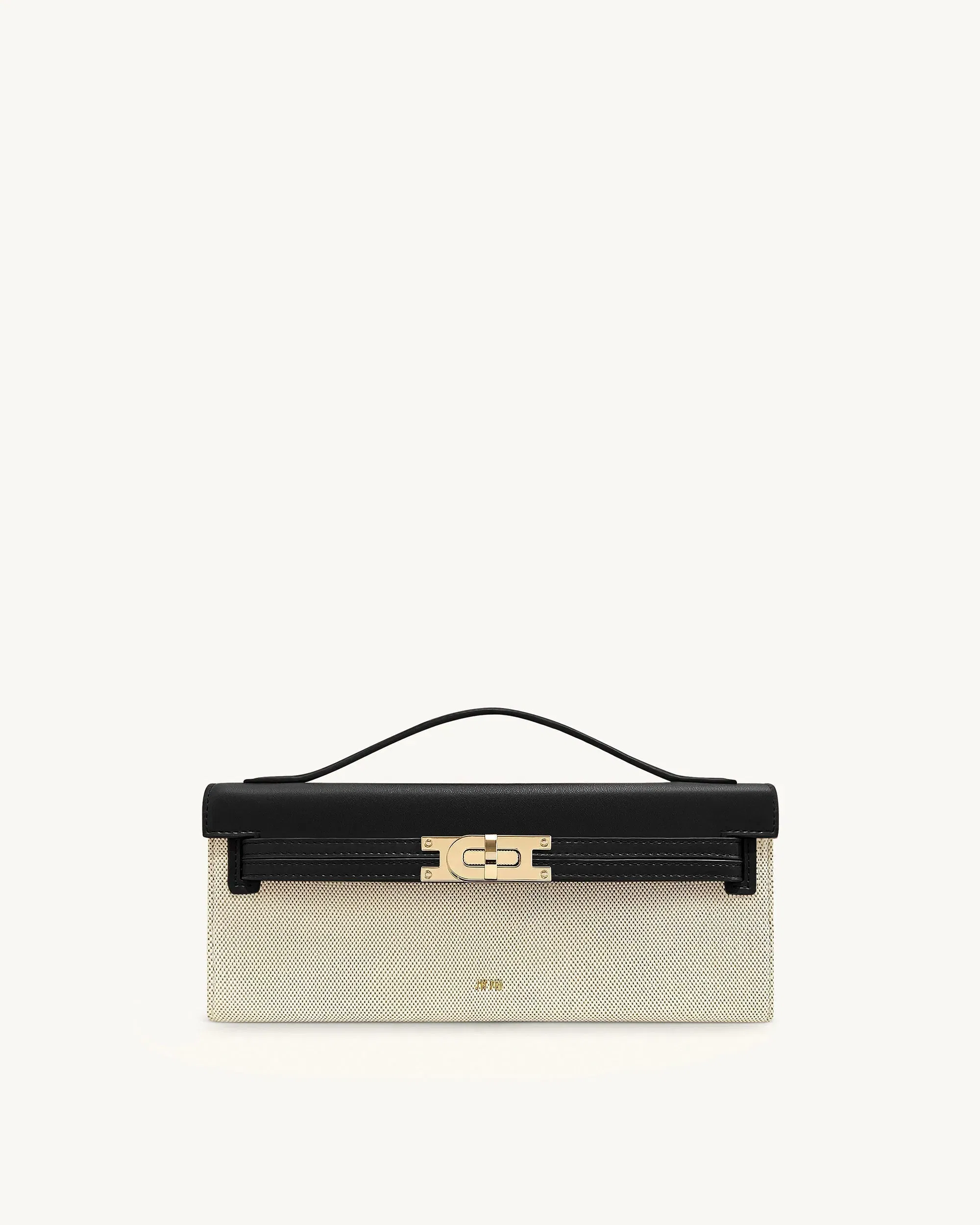 Jw Pei Bria Structured Top Handle Bag Black Canvas