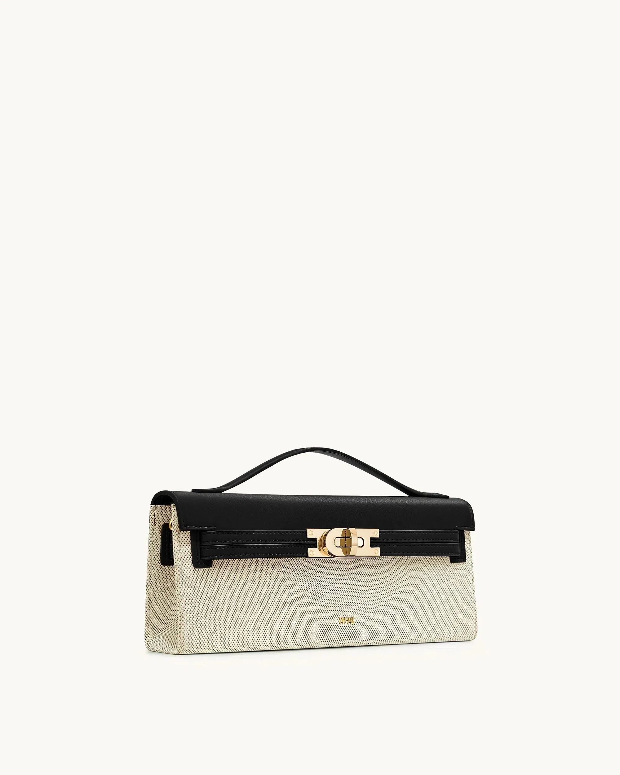 Jw Pei Bria Structured Top Handle Bag Black Canvas