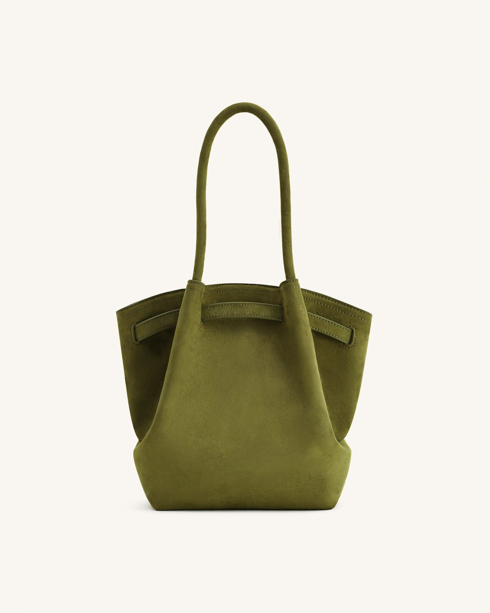 Jw Pei Hana Column Faux Suede Tote Bag Olive Green