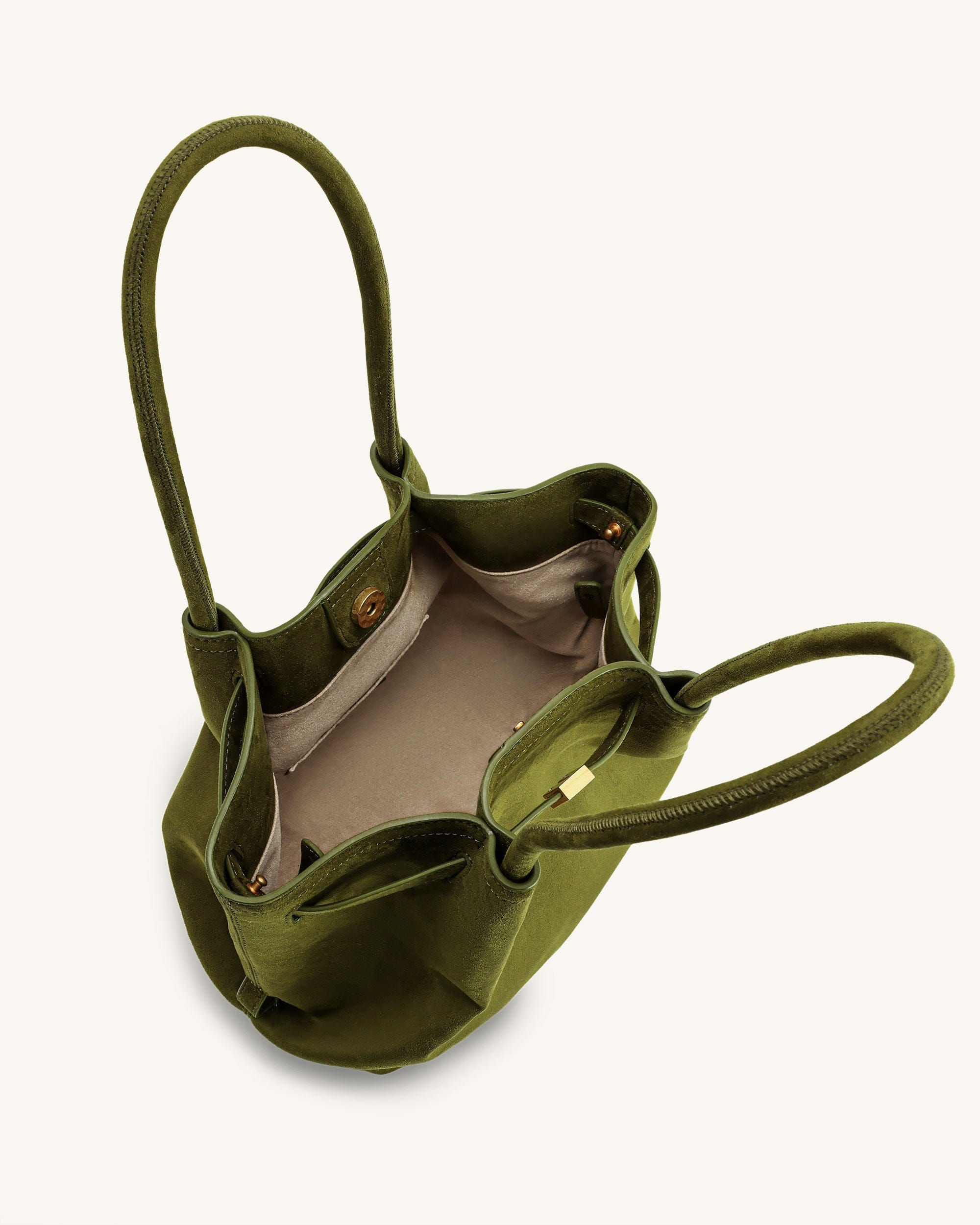 Jw Pei Hana Column Faux Suede Tote Bag Olive Green