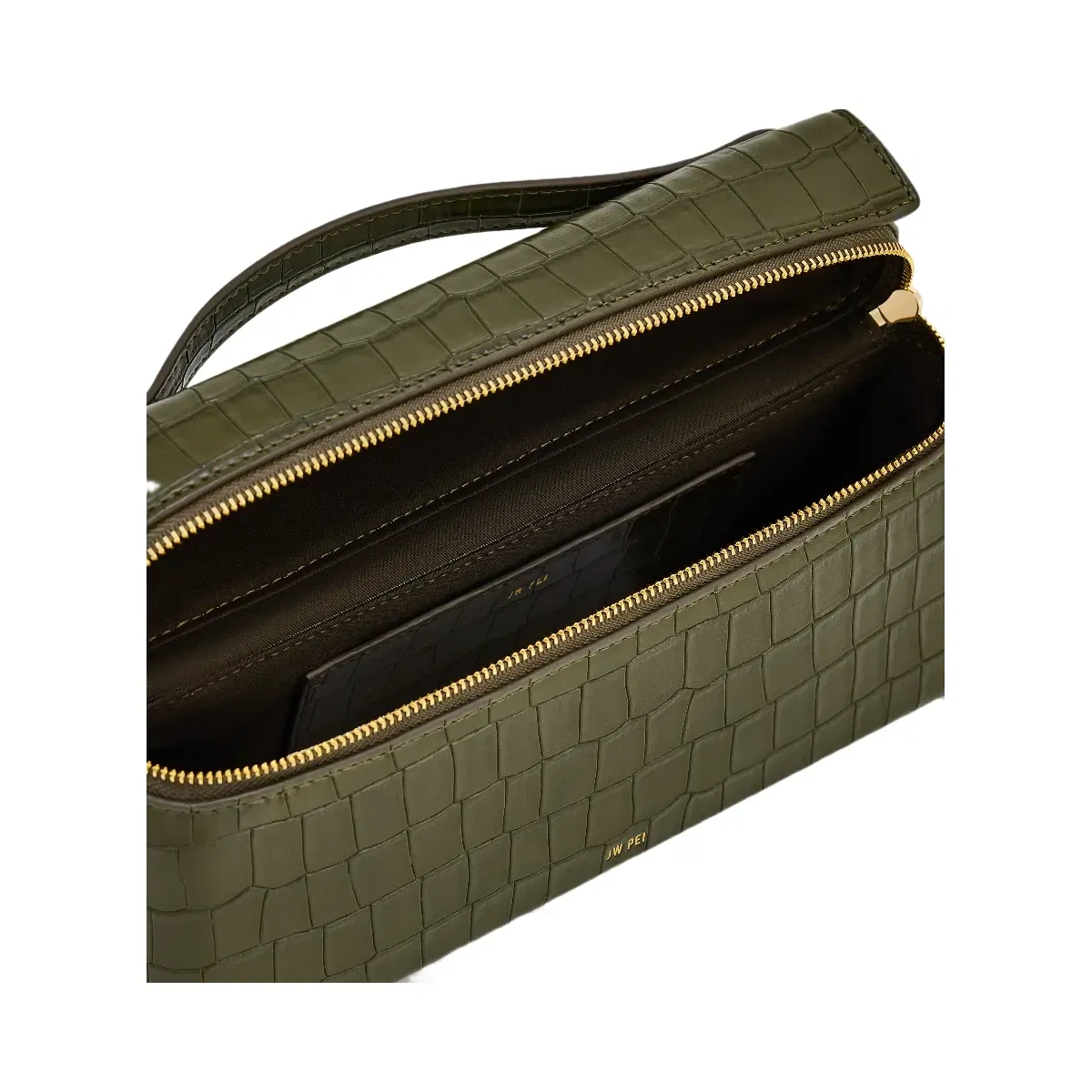 Jw Pei Thea Croc Embossed Top Handle Bag Olive Green