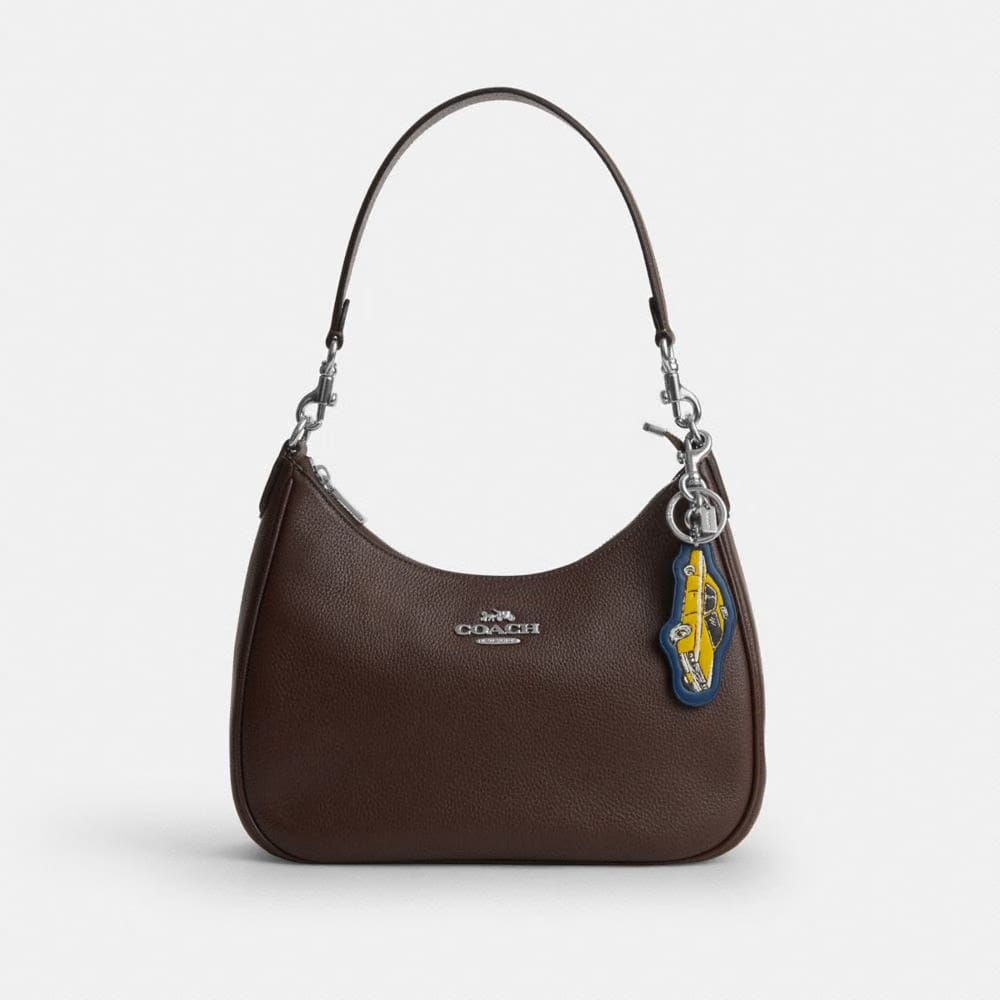 Coach Taxi Bag Charm Silver Deep Blue Multi