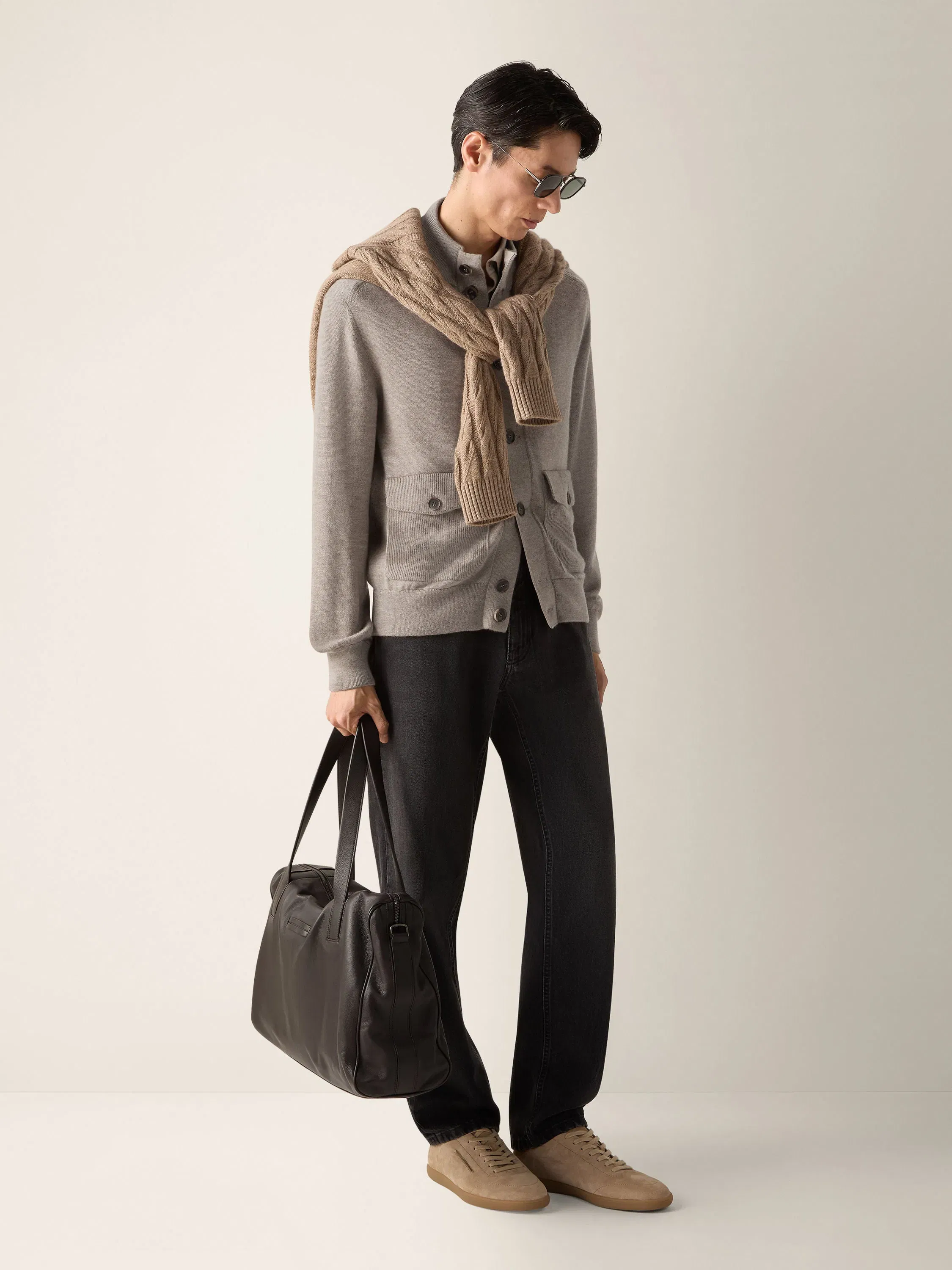 Zegna Light Taupe Mlange Cashmere Blouson