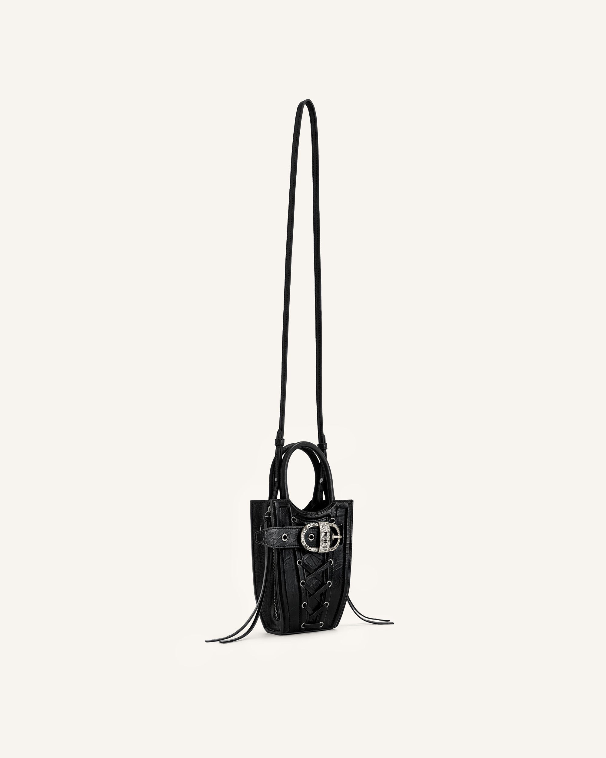 Jw Pei Fei Crushed Straps Phone Bag Black