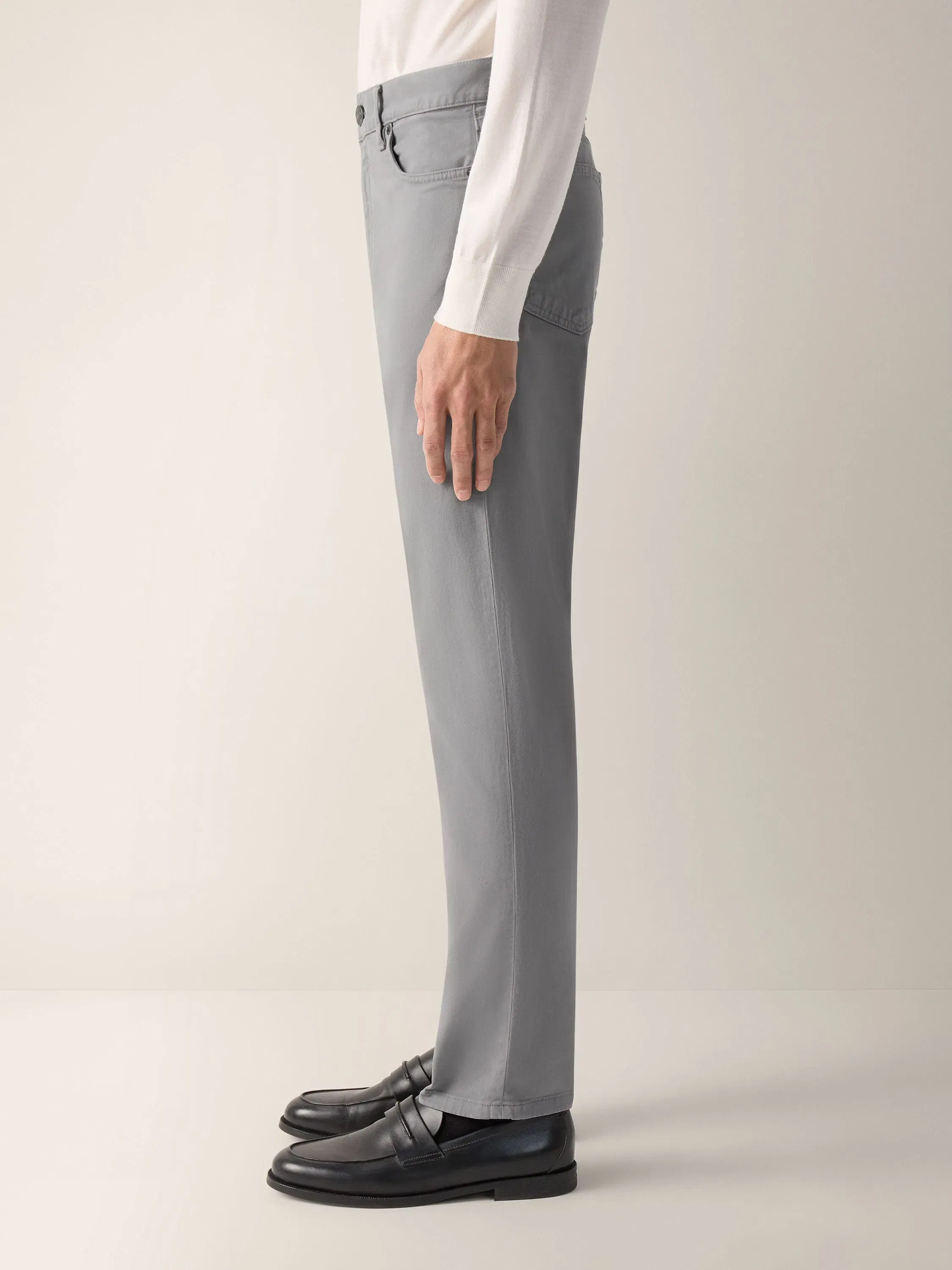 Zegna Light Grey Stretch Cotton Roccia Pants