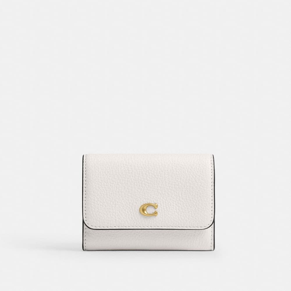 Coach Essential Flap Card Case Brass Chalk