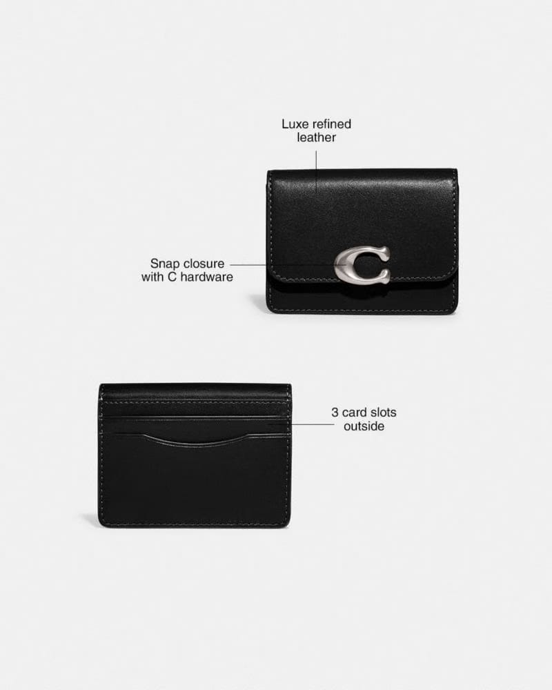 Coach Bandit Card Case Brass Black