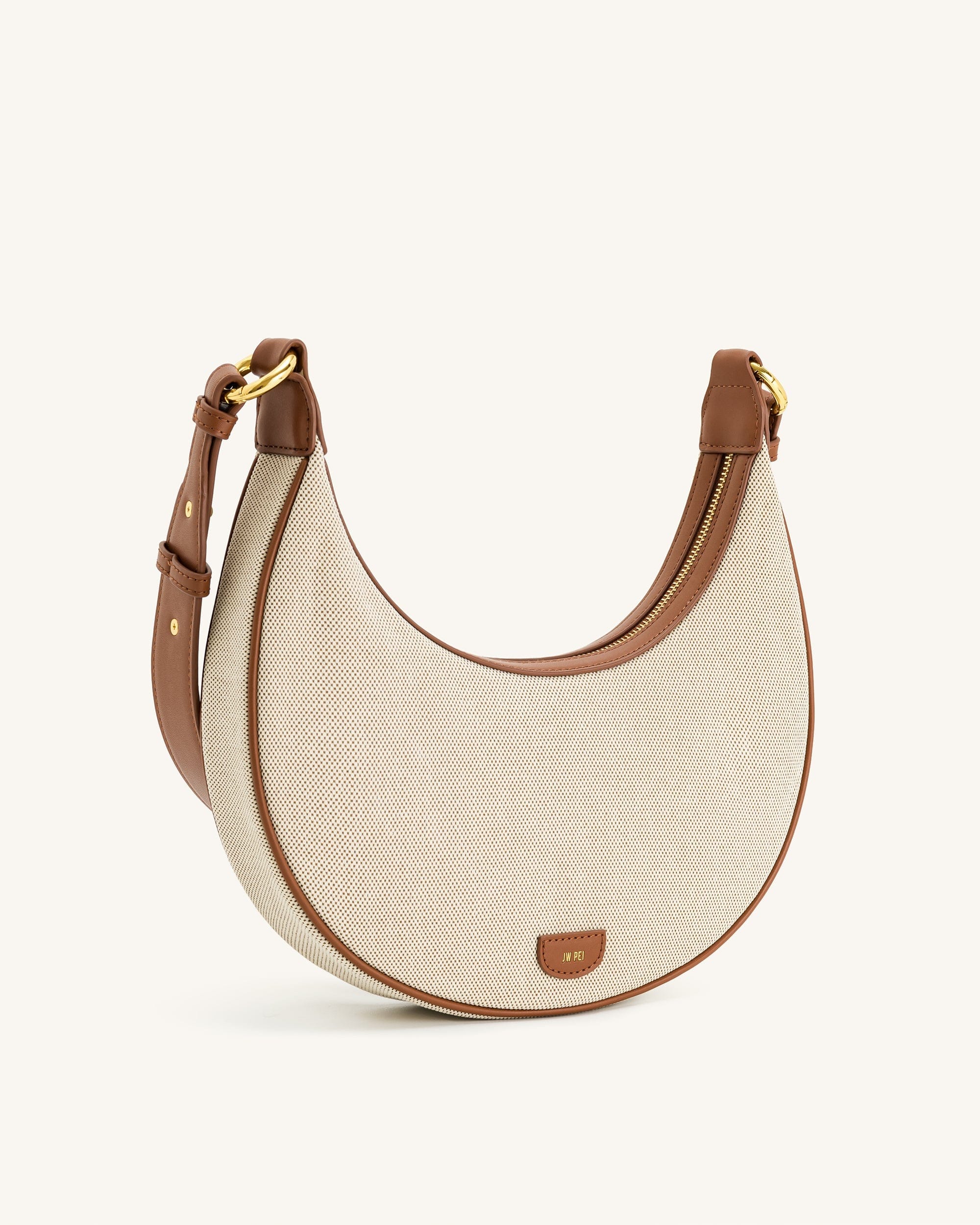 Jw Pei Carly Canvas Saddle Bag Beige