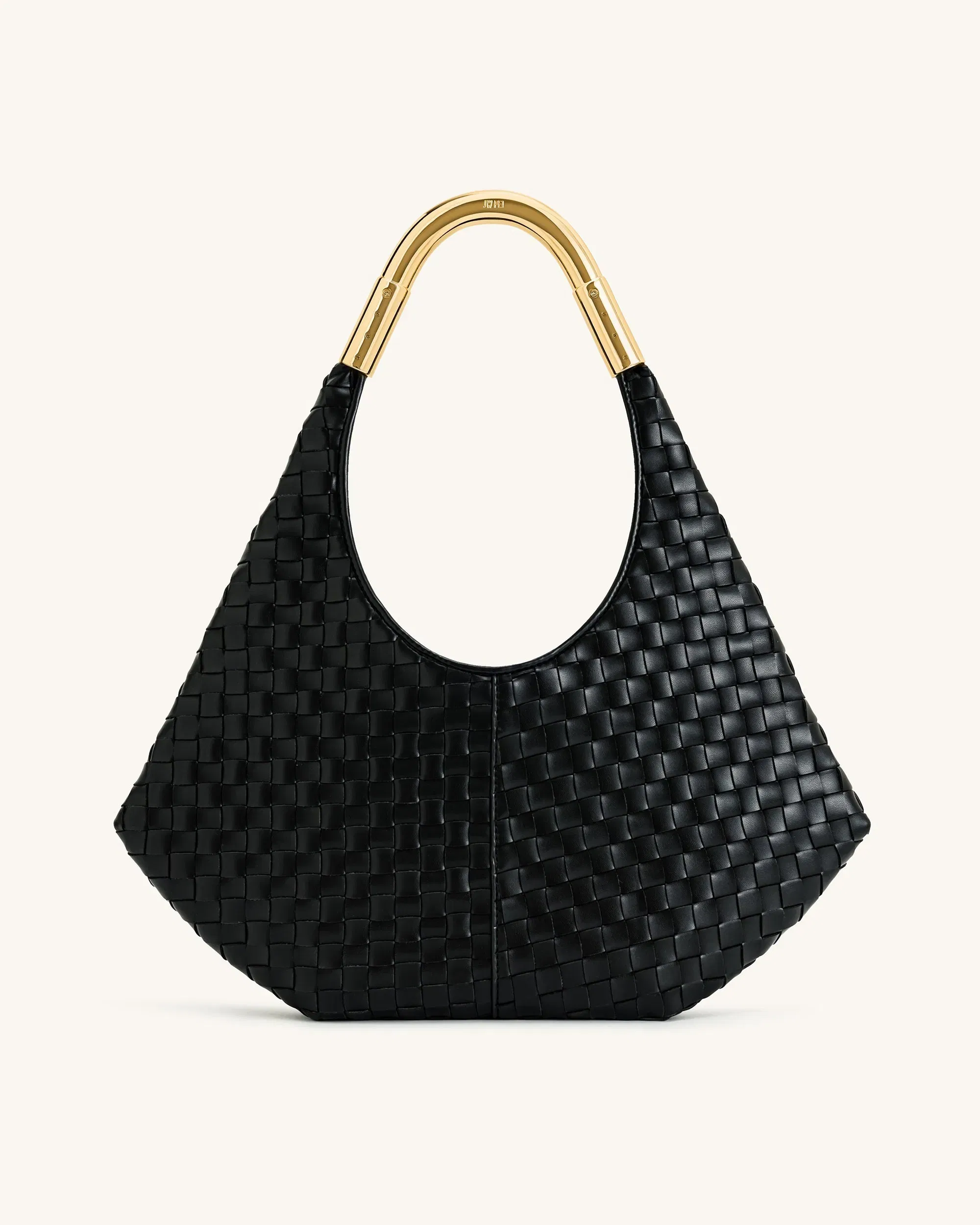 Jw Pei Olivia Hand Woven Metal Handle Hobo Bag Black