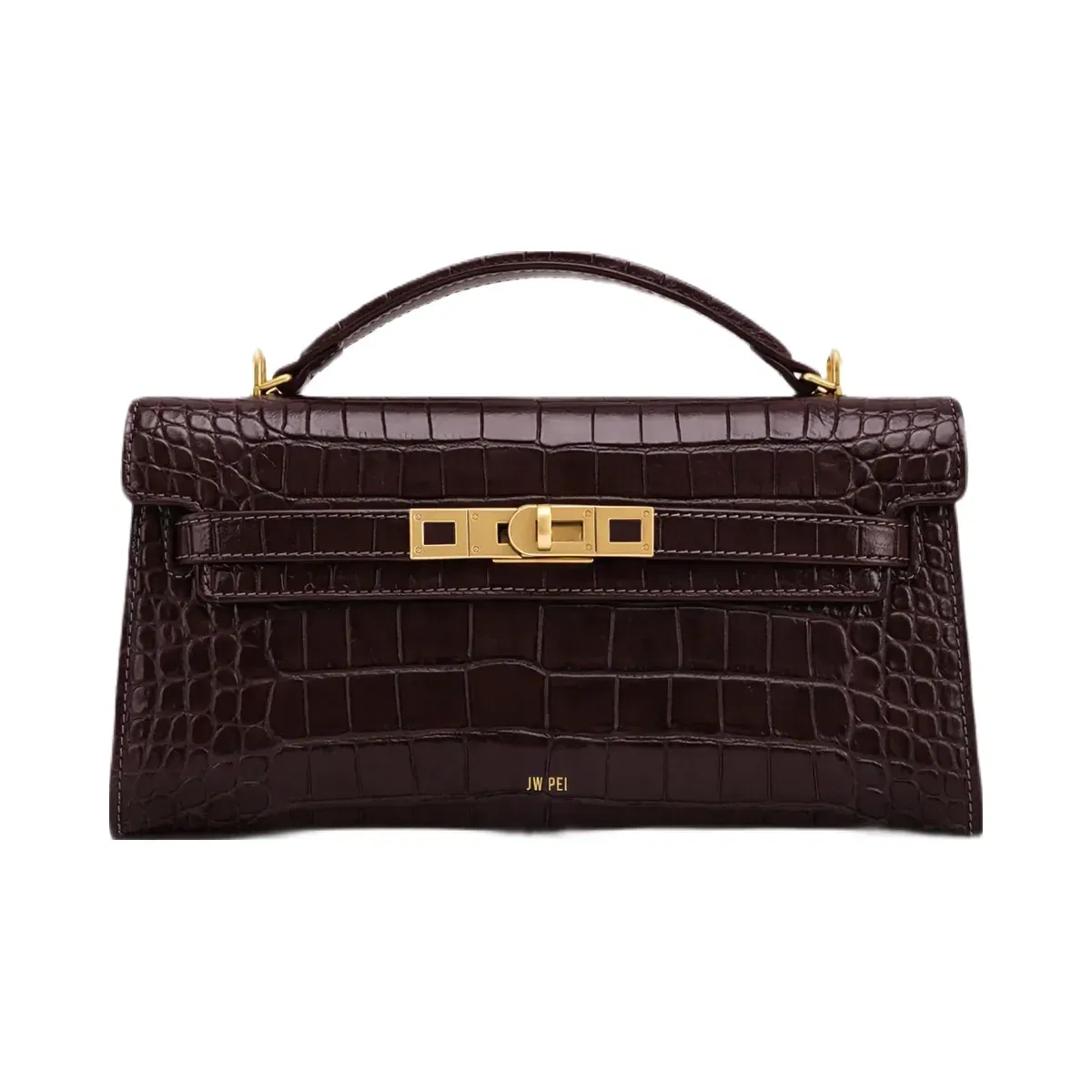 Jw Pei Noor Top Handle Bag Dark Brown Croc