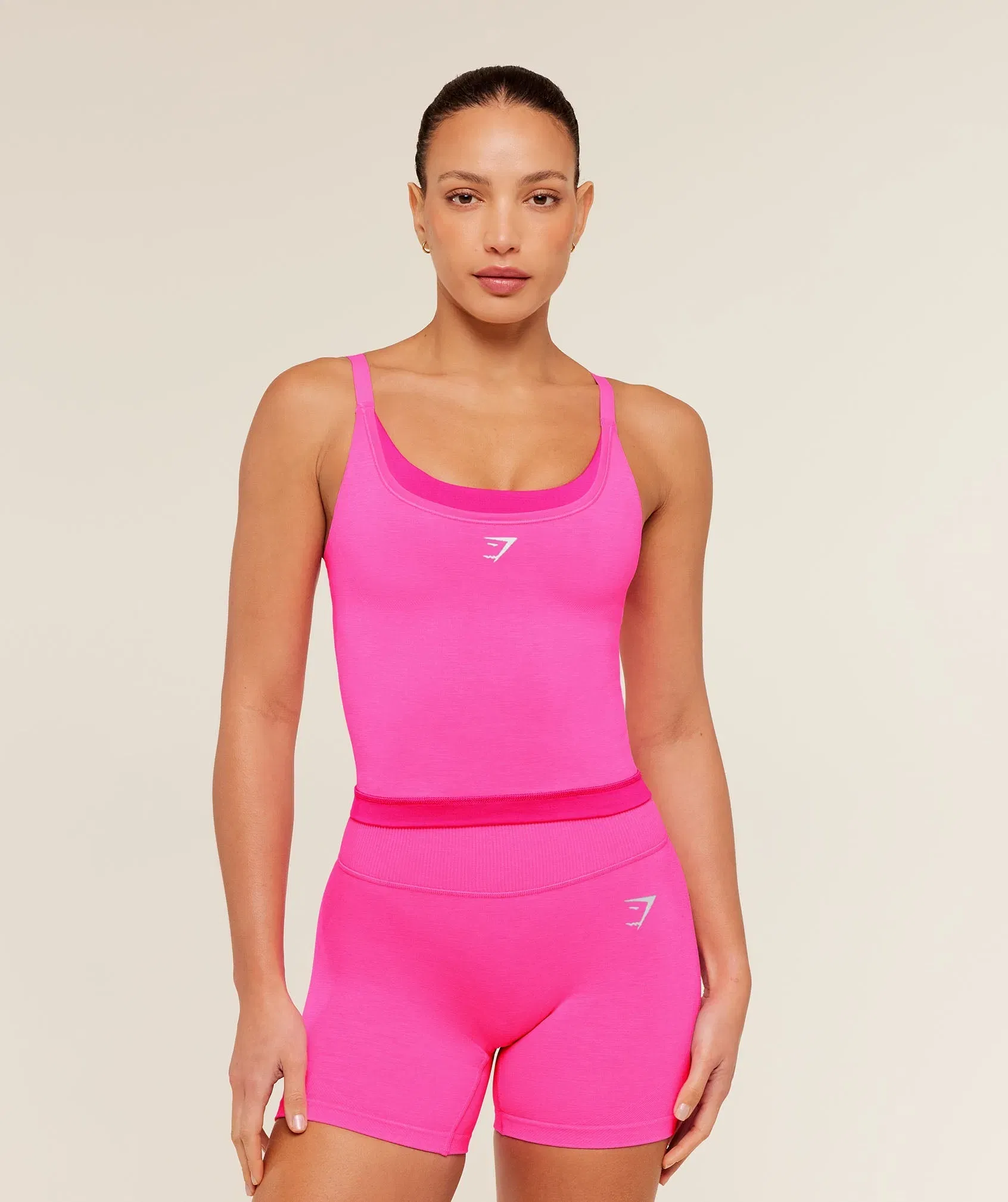 Women's Gymshark Interval Seamless Midi Tank Electric Pink