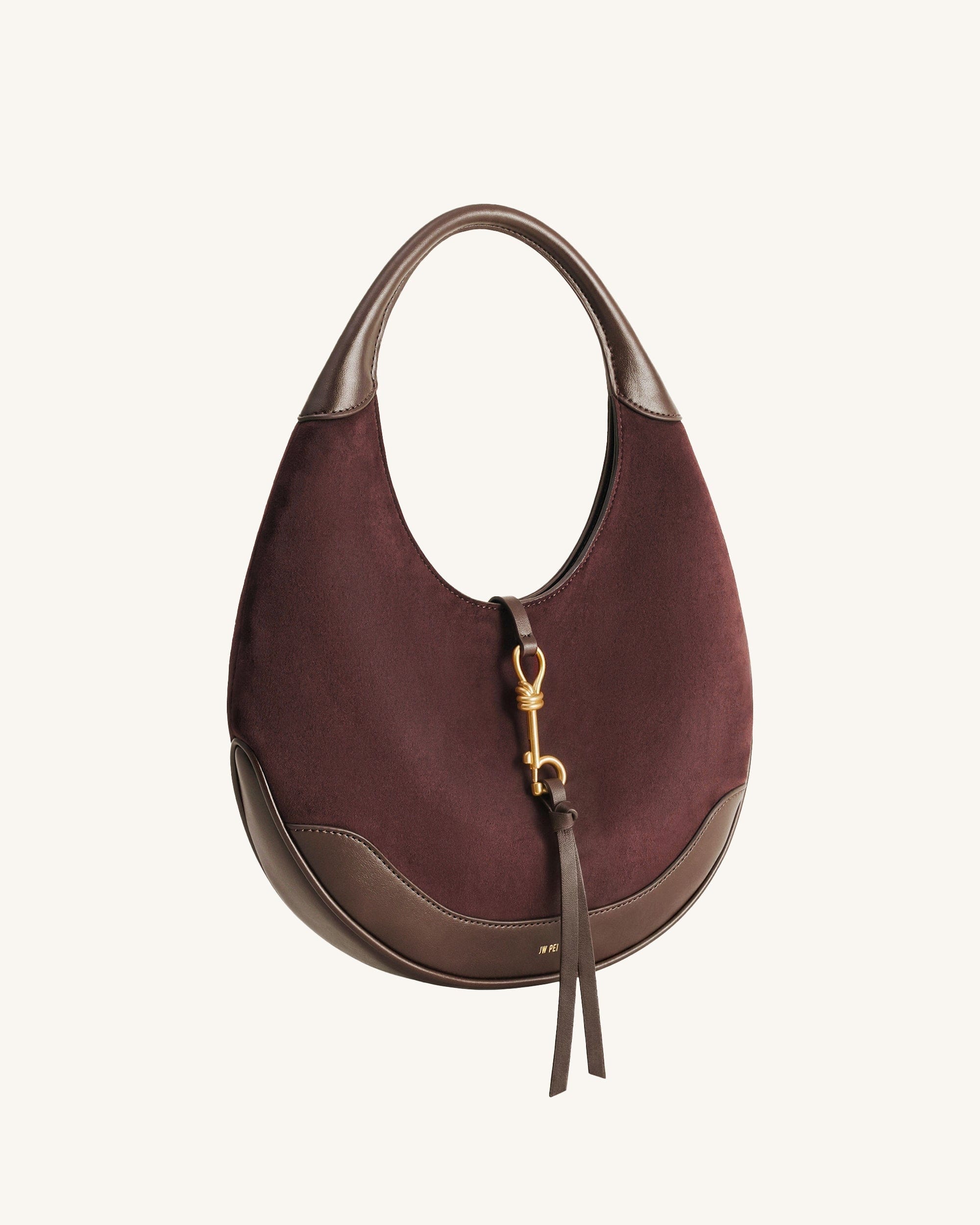Jw Pei Colette Faux Suede Crescent Hobo Bag Dark Brown