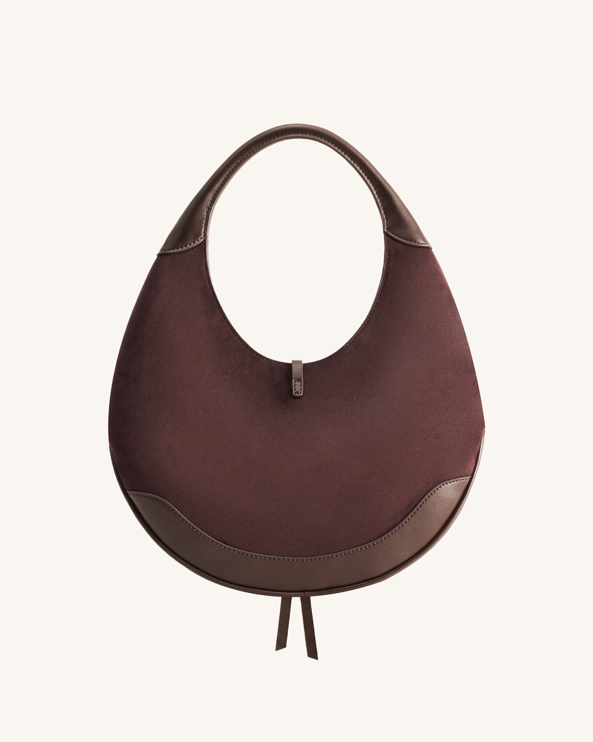 Jw Pei Colette Faux Suede Crescent Hobo Bag Dark Brown