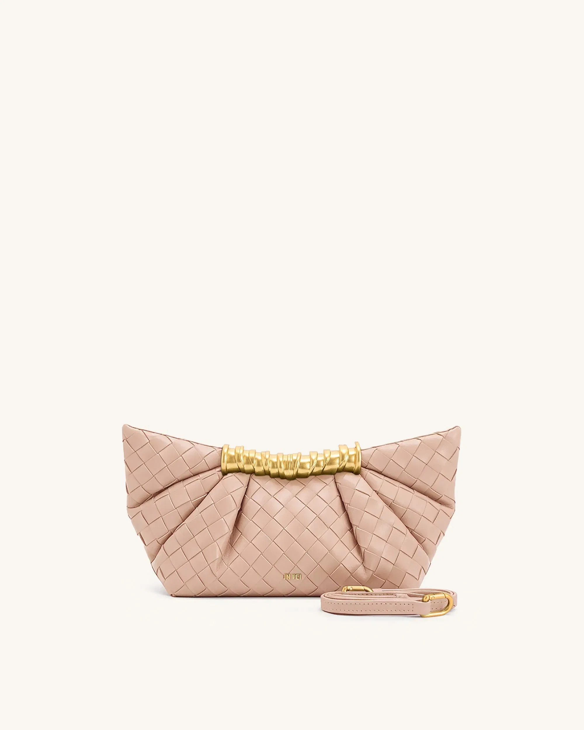 Jw Pei Leia Weave Texture Pleated Clutch Pink