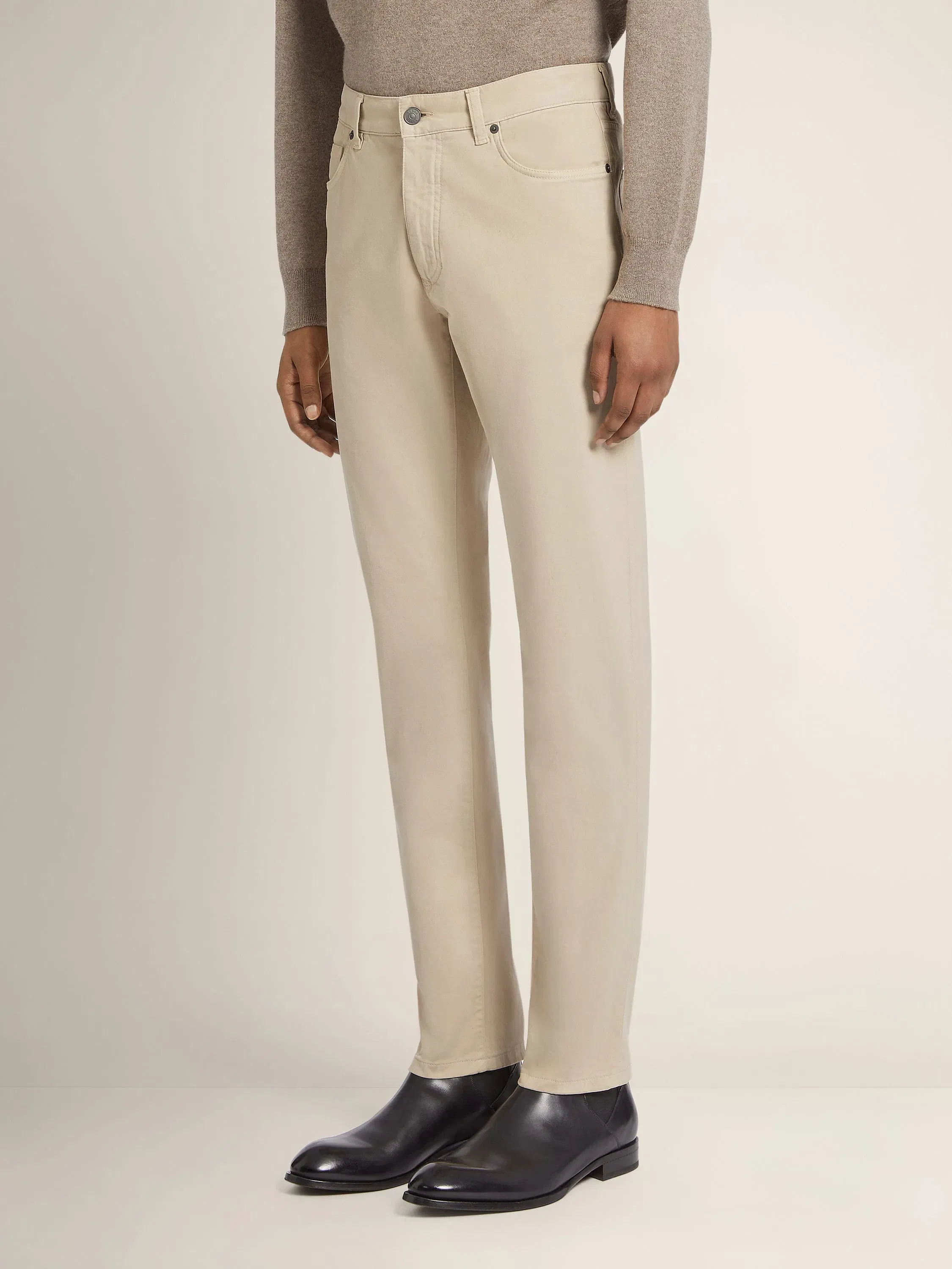 Zegna Beige Stretch Cotton Roccia Jeans