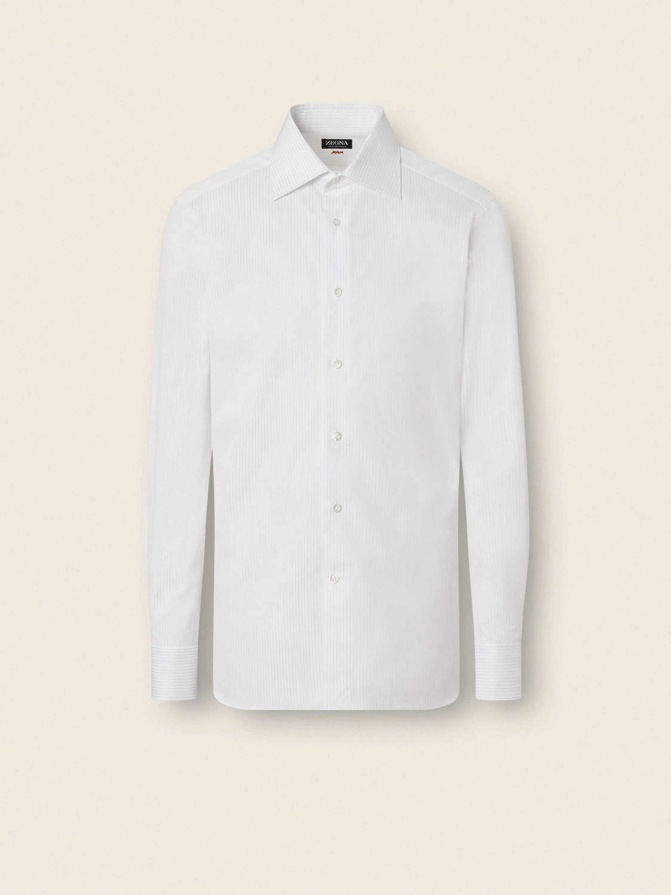 Zegna Light Blue And White Structured Striped Centoventimila Cotton Shirt