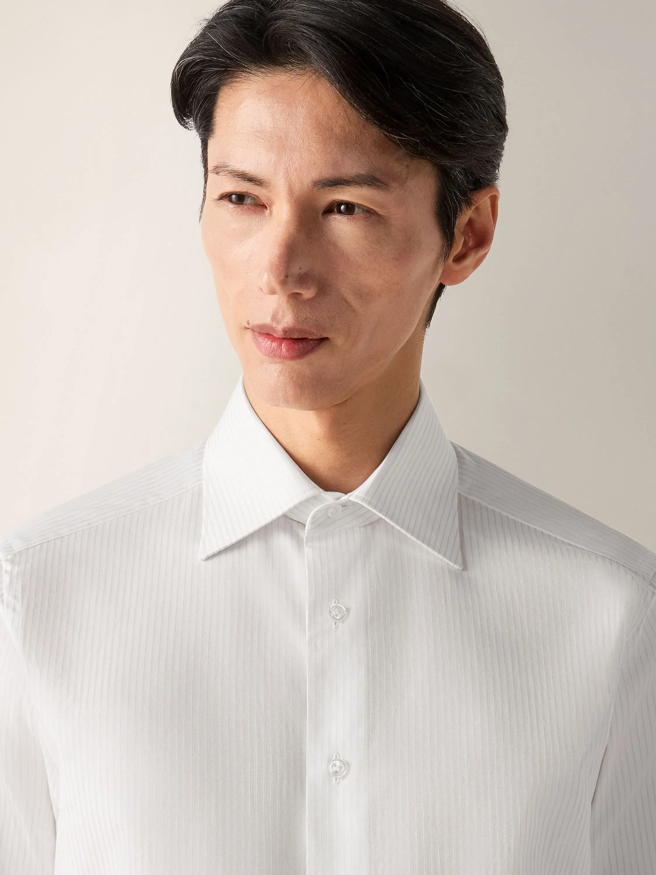 Zegna Light Blue And White Structured Striped Centoventimila Cotton Shirt