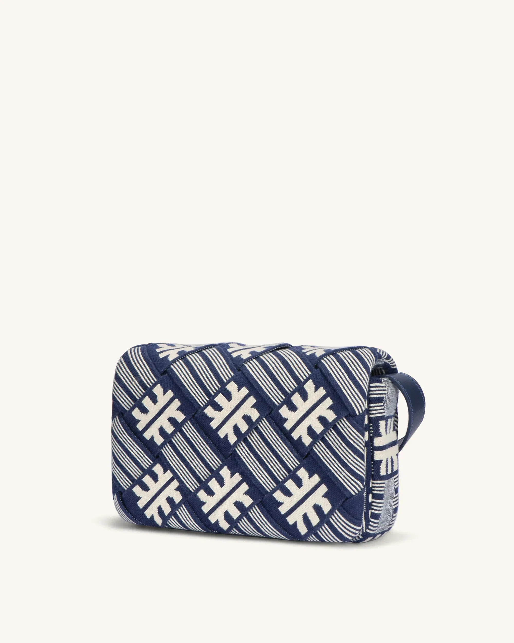 Jw Pei Fei Maze Jacquard Knit Cossbody Bag Navy