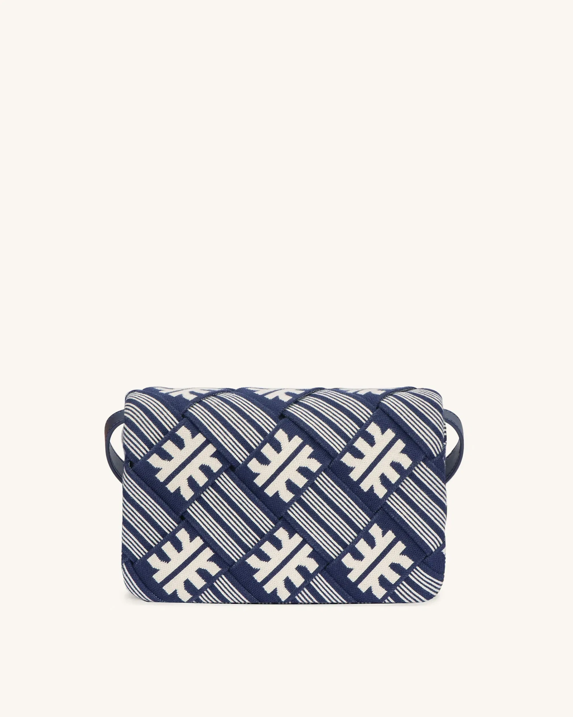 Jw Pei Fei Maze Jacquard Knit Cossbody Bag Navy