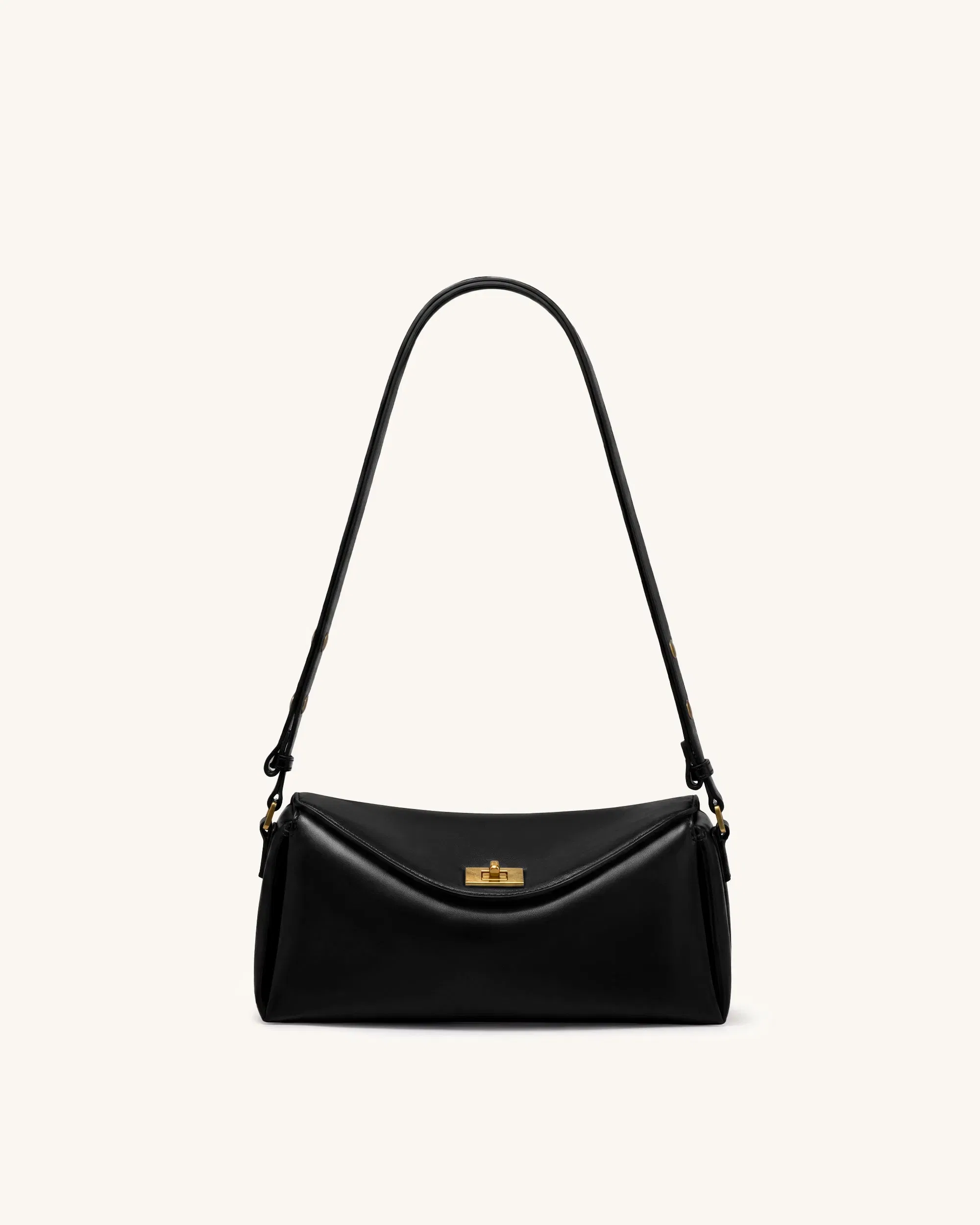 Jw Pei Lucia Asymmetric Flap Shoulder Bag Black