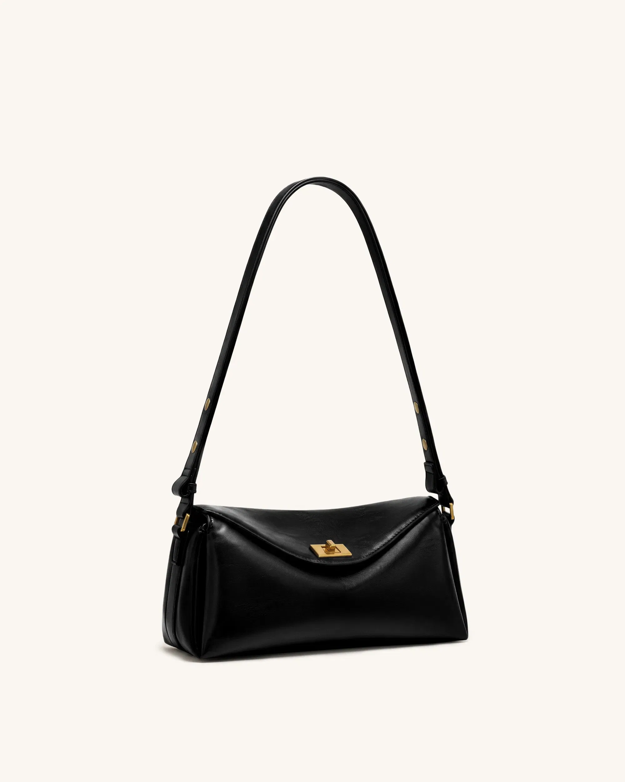 Jw Pei Lucia Asymmetric Flap Shoulder Bag Black