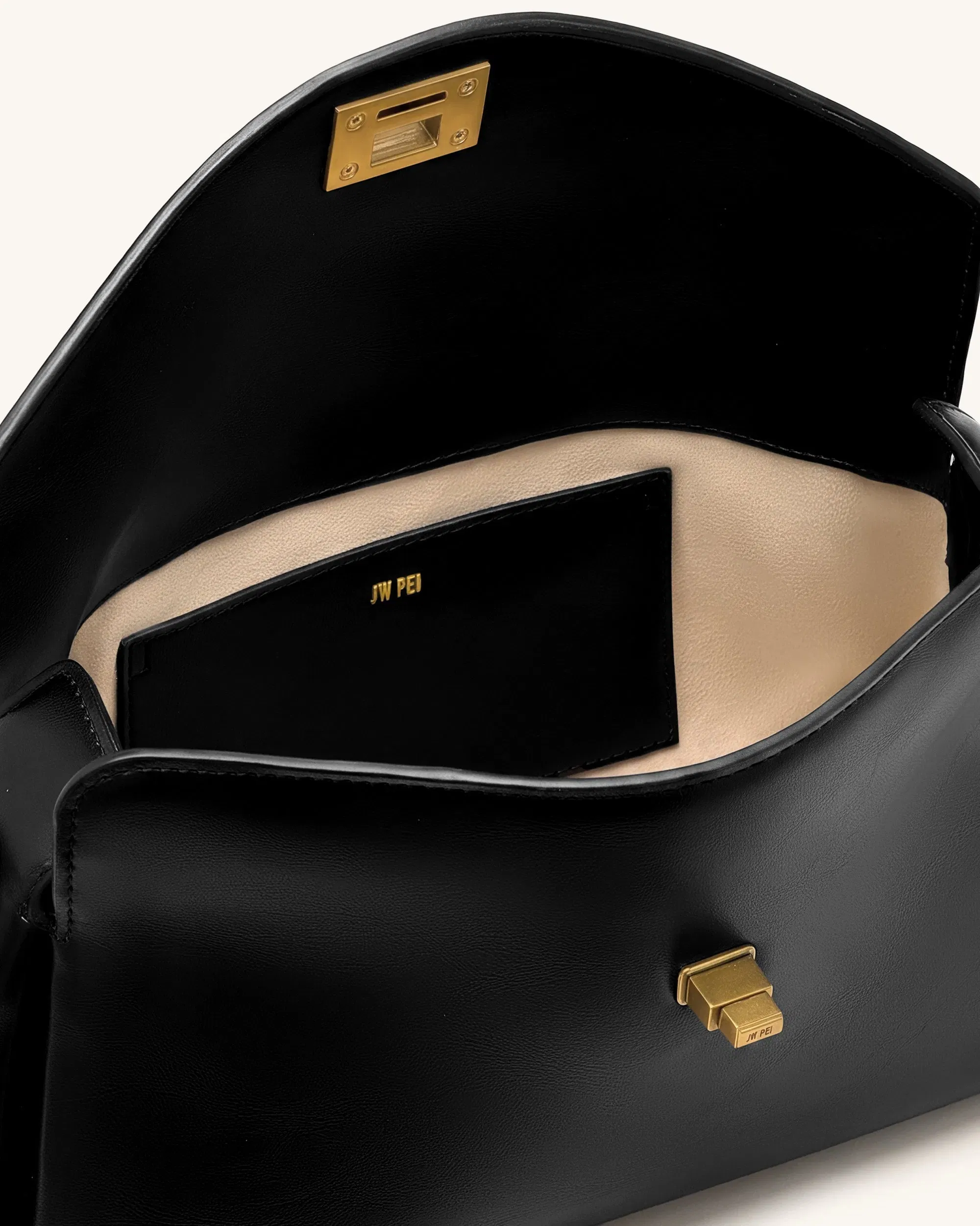 Jw Pei Lucia Asymmetric Flap Shoulder Bag Black