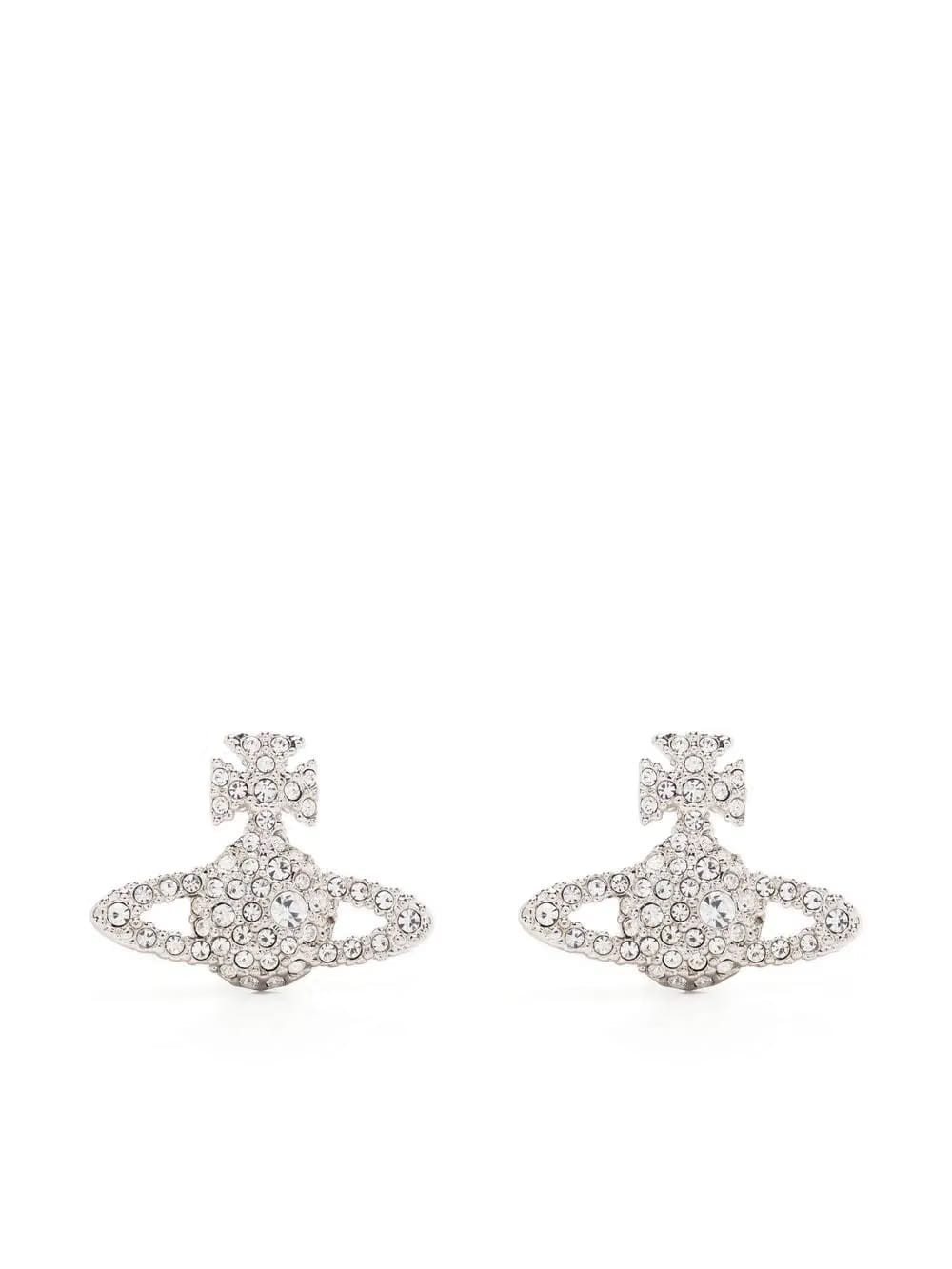 crystal-embellished logo stud earring
