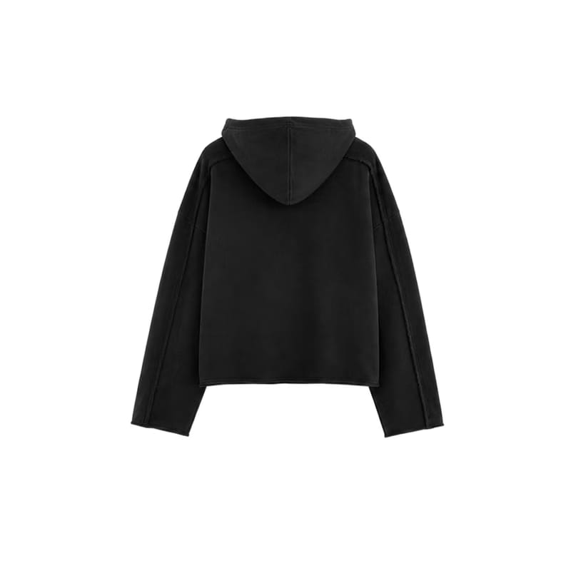 Be Autyst Blank Canvas Black Cropped Hoodie