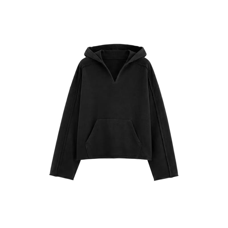 Be Autyst Blank Canvas Black Cropped Hoodie