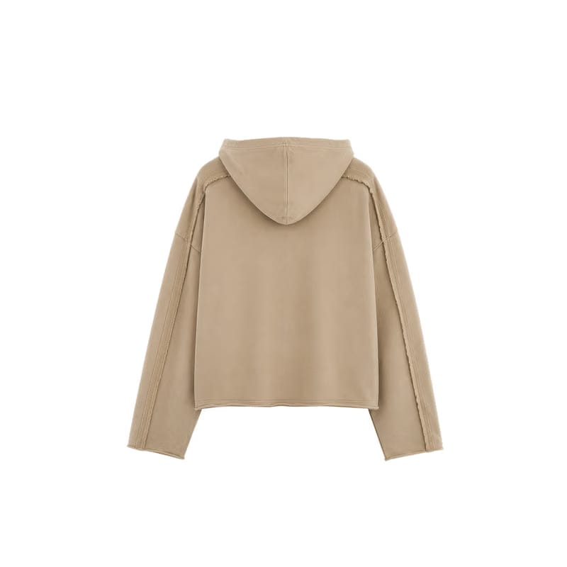Be Autyst Blank Canvas Sand Cropped Hoodie