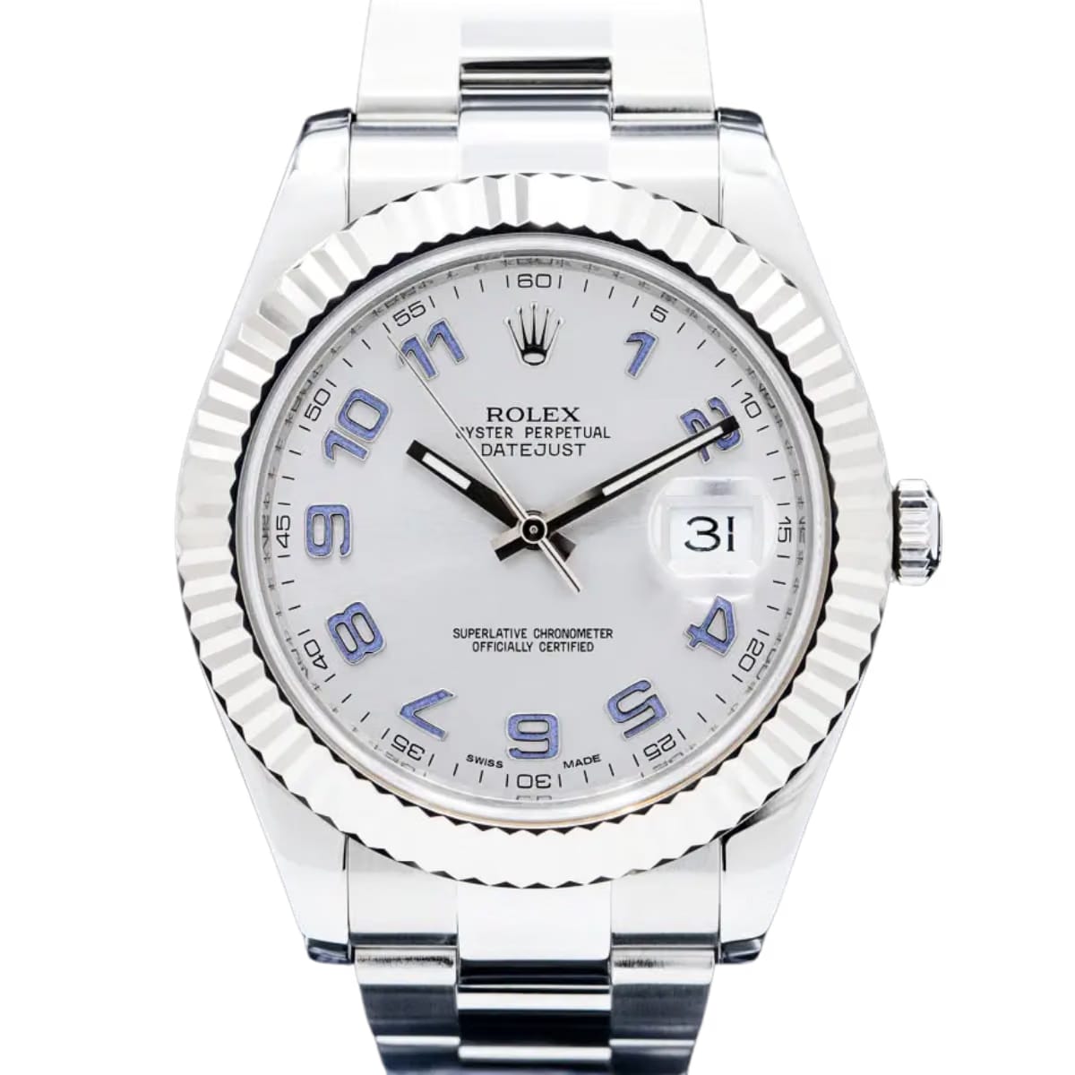 Rolex 116334 Datejust II SS Rhodium Gray Arabic Dial