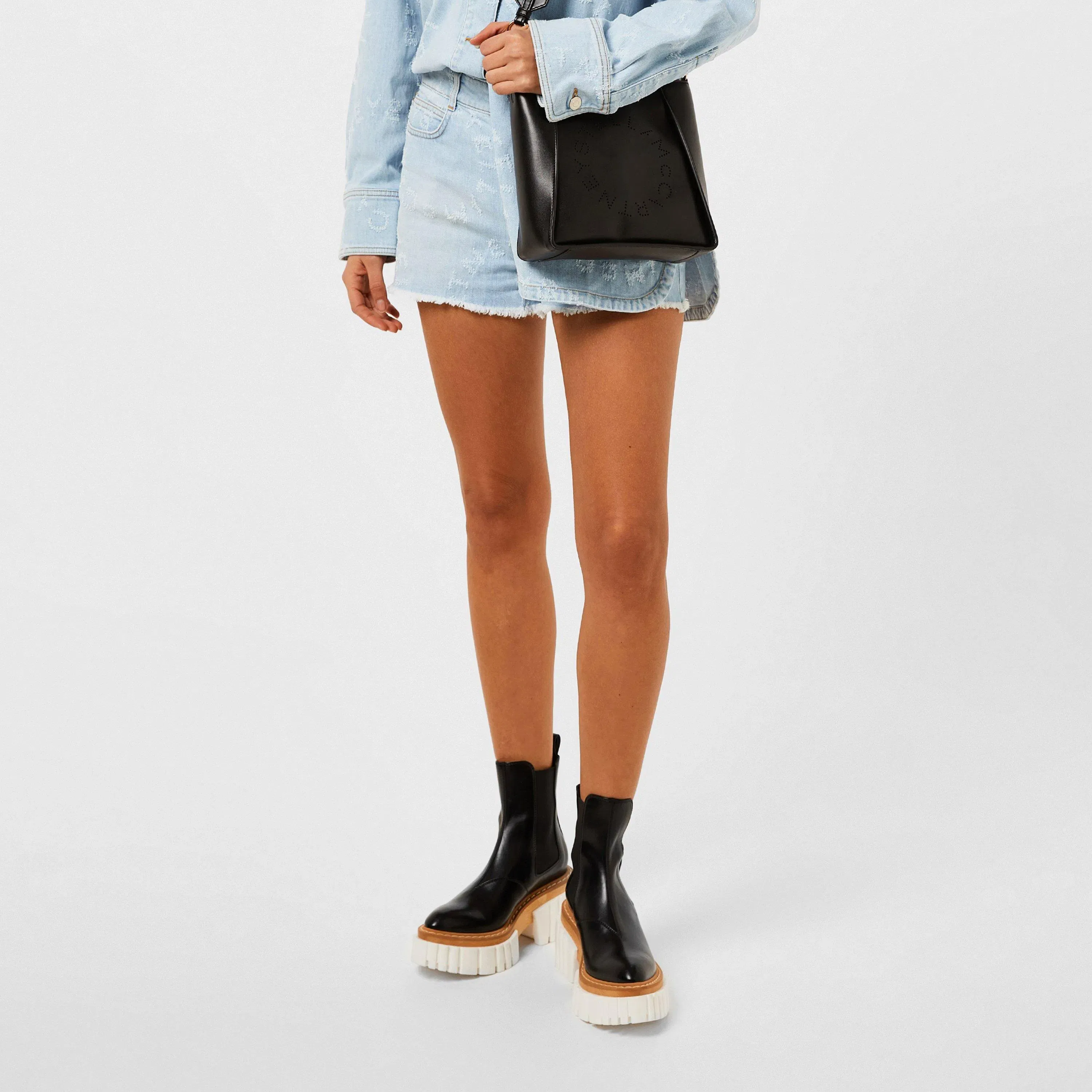 Logo Denim Shorts