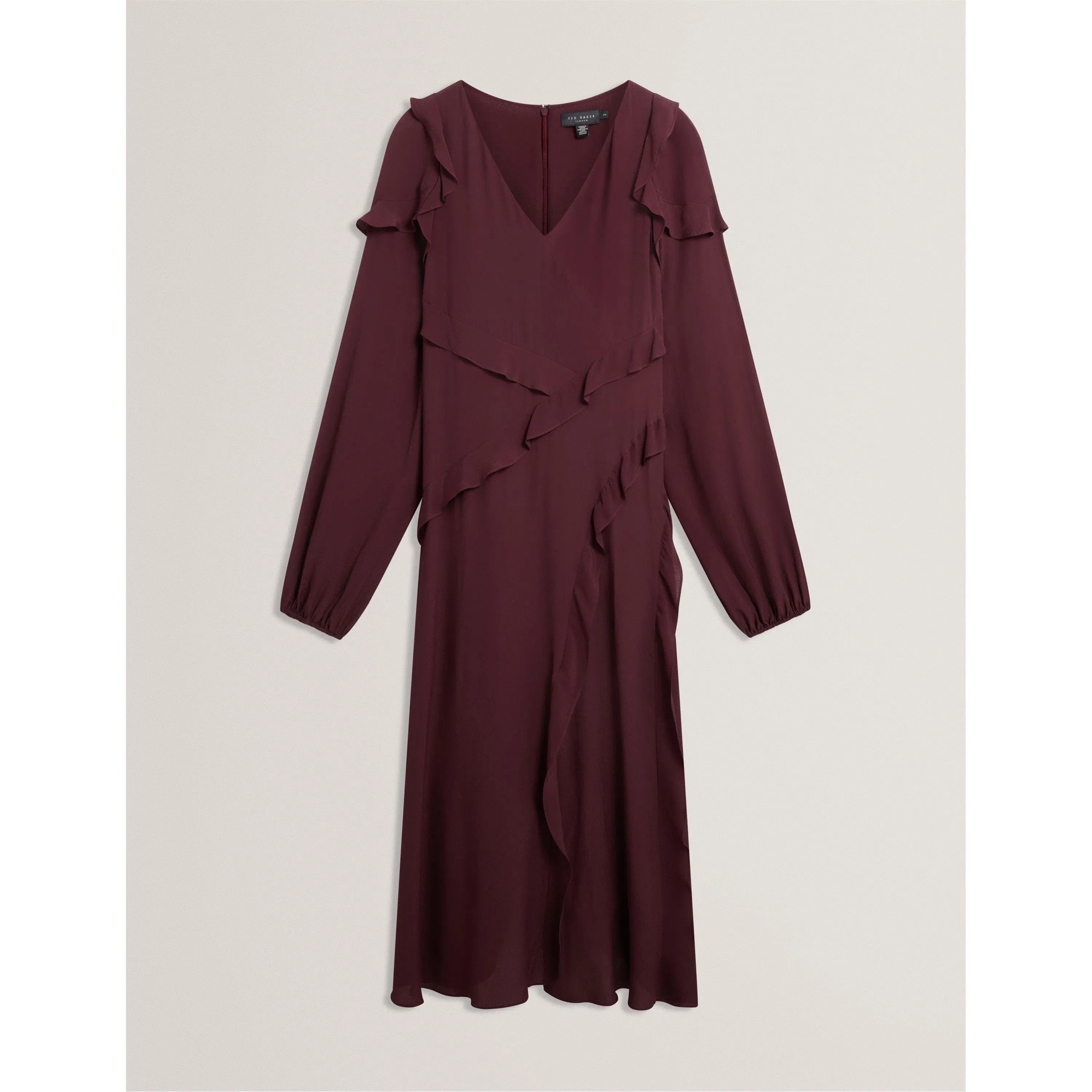 Long-Sleeve Midi Tea Dress