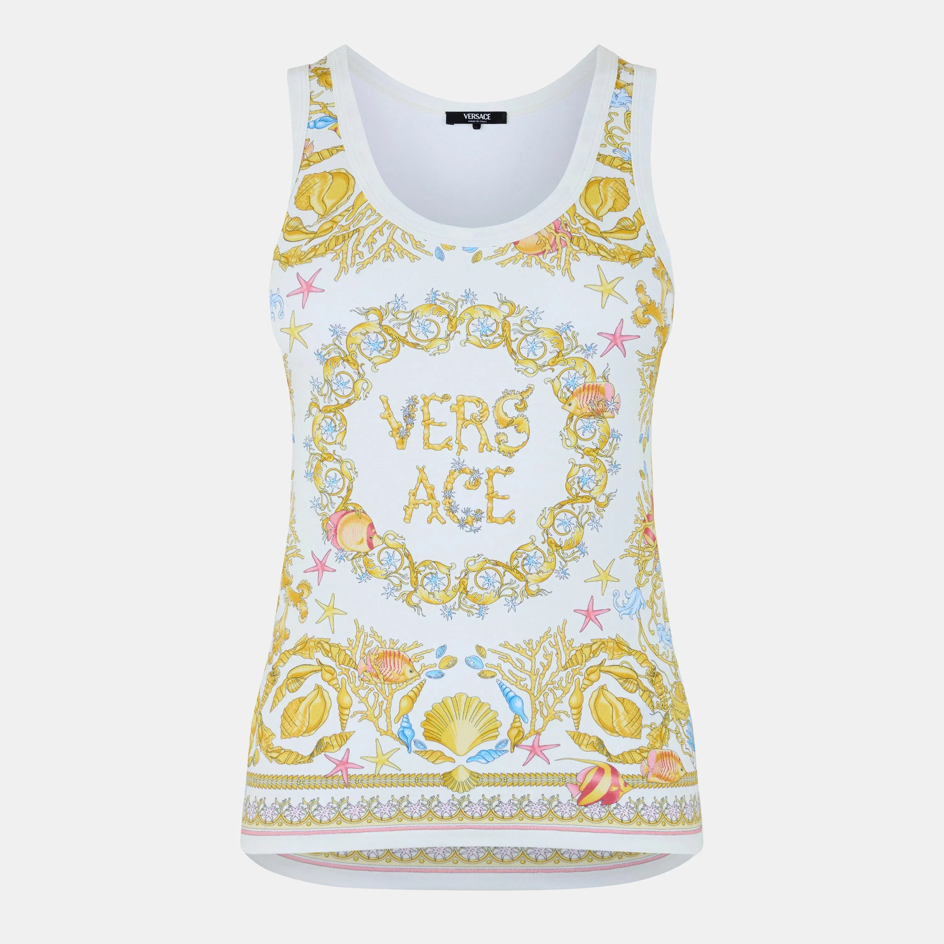 Barocco Printed Sleeveless Tank Vest