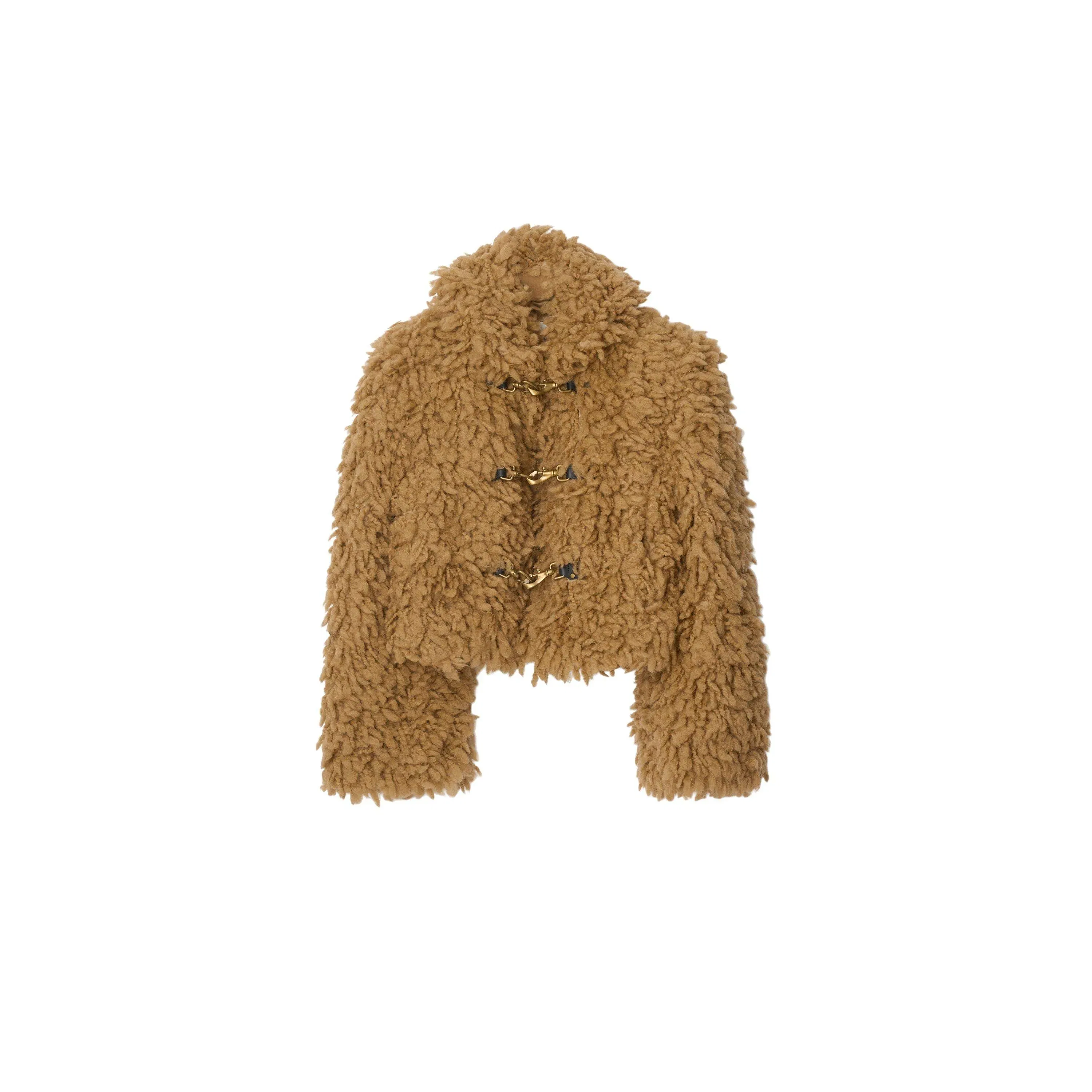 Textured Faux Fur Coat