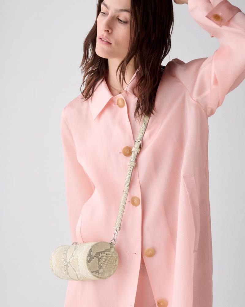 Roulette Snake Embossed Crossbody Bag