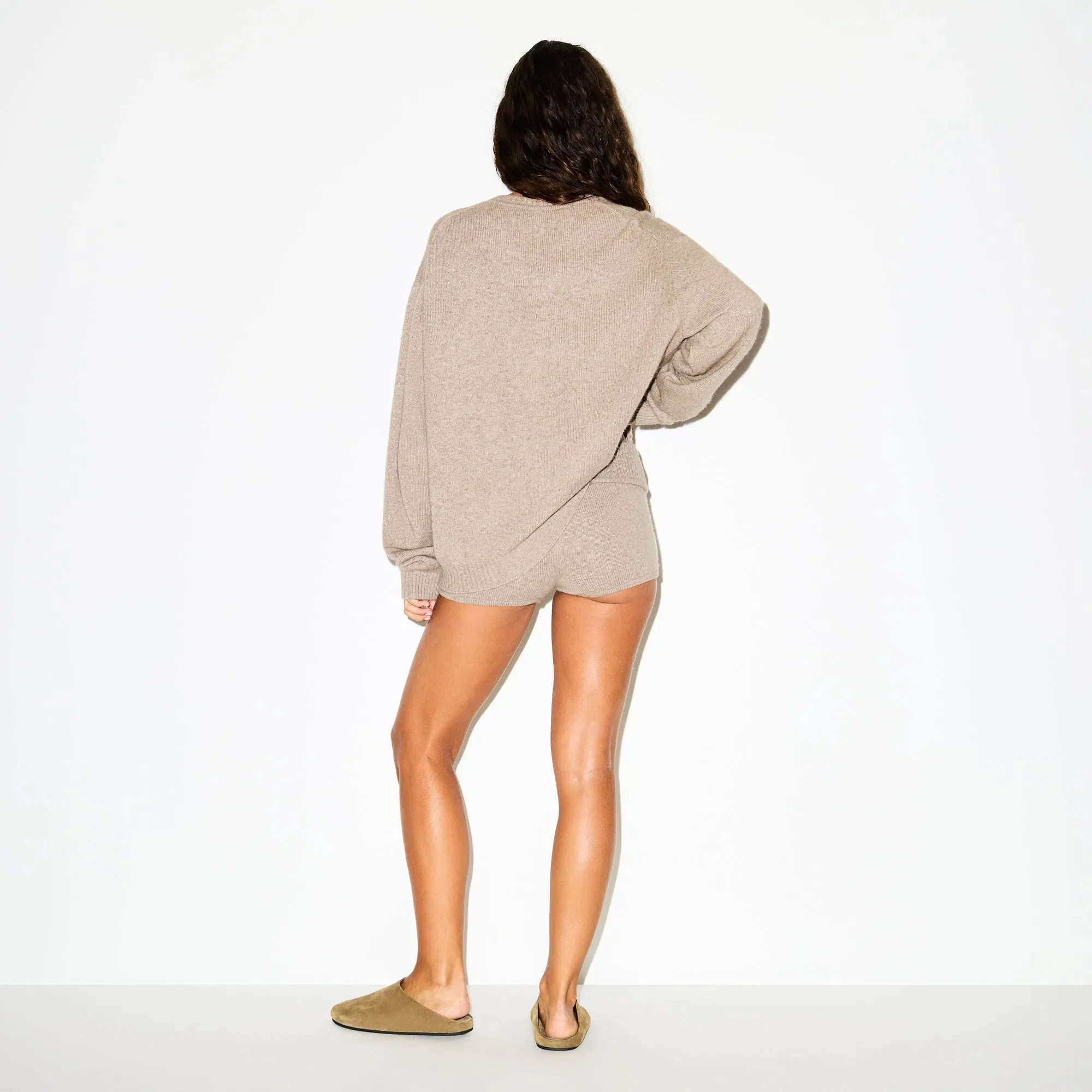 Wool Cashmere Oversized V Neck Sweater