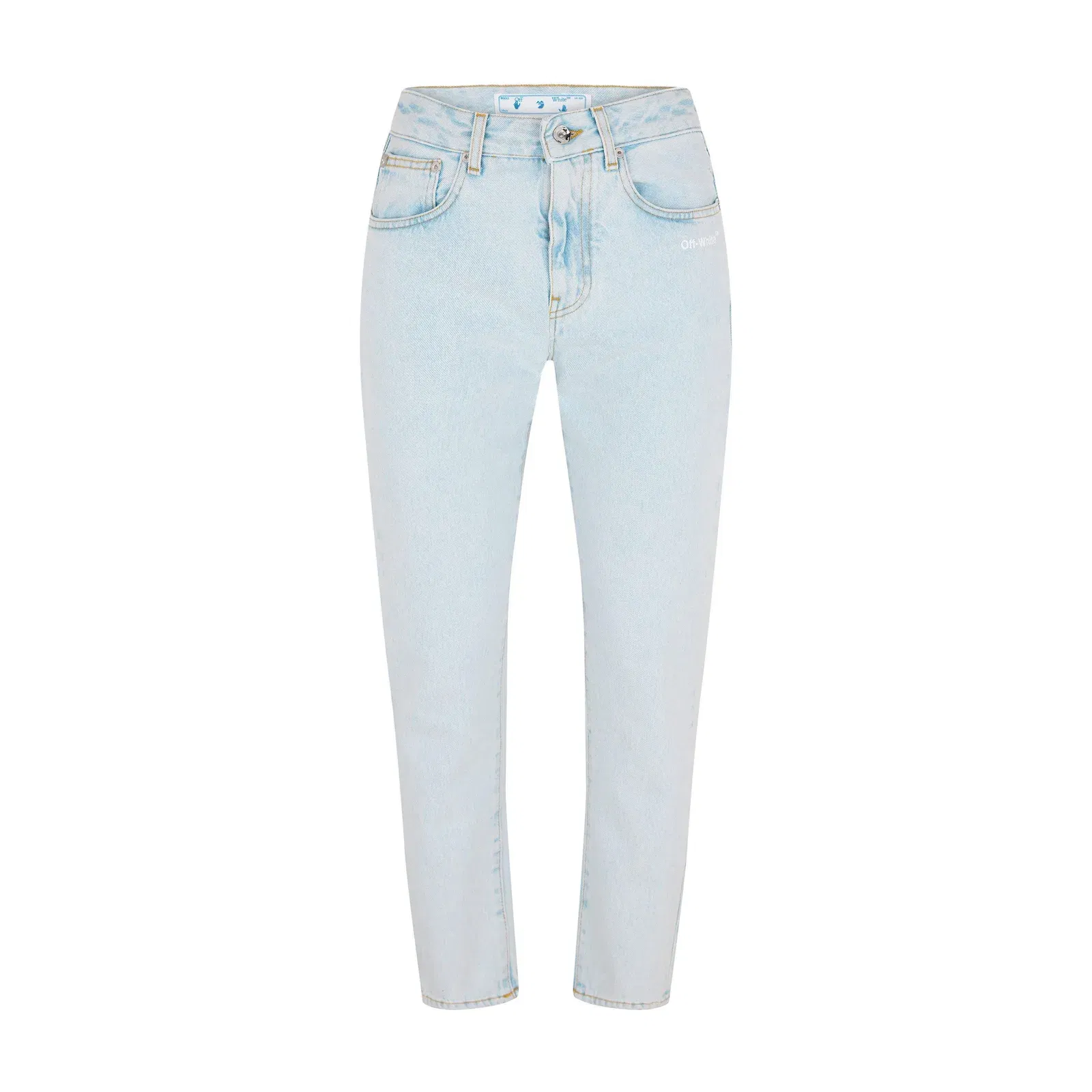 Cropped Logo Cotton Straight Leg Jeans