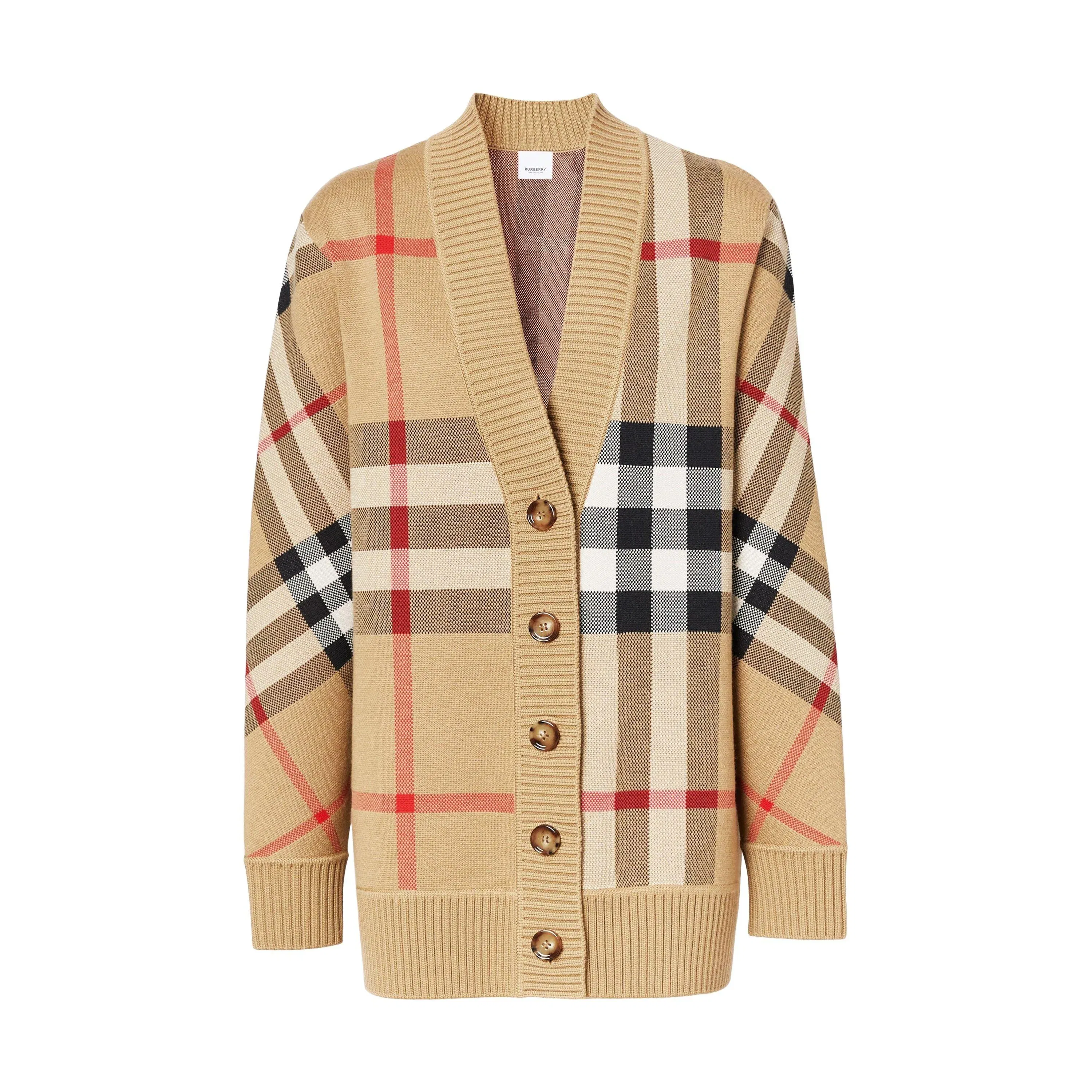 Check Wool Caragh Cardigan
