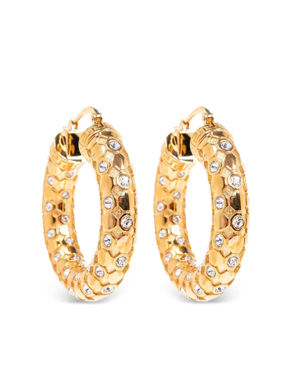 Greca-engraved hoops