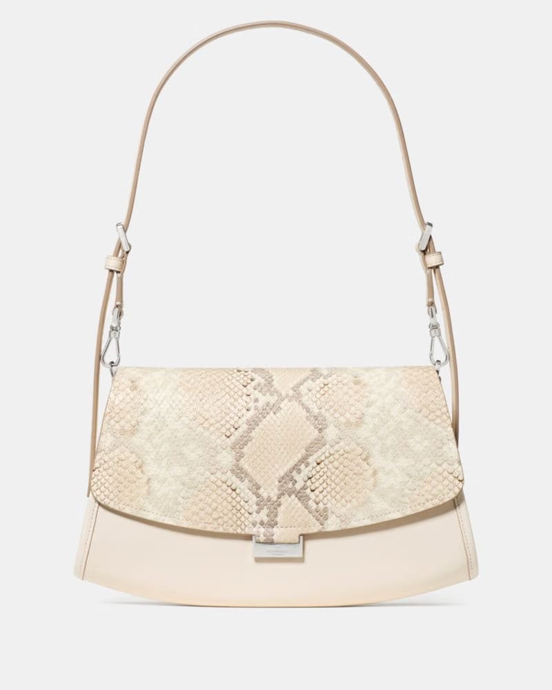 Ali Snake Embossed Shoulder Bag