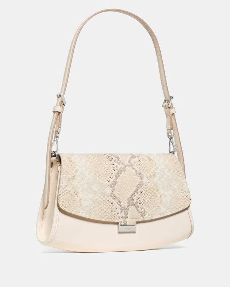 Ali Snake Embossed Shoulder Bag