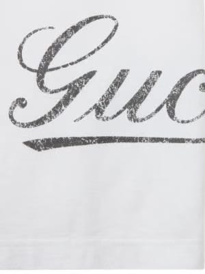 Gucci logo lettering ribbed T-shirt