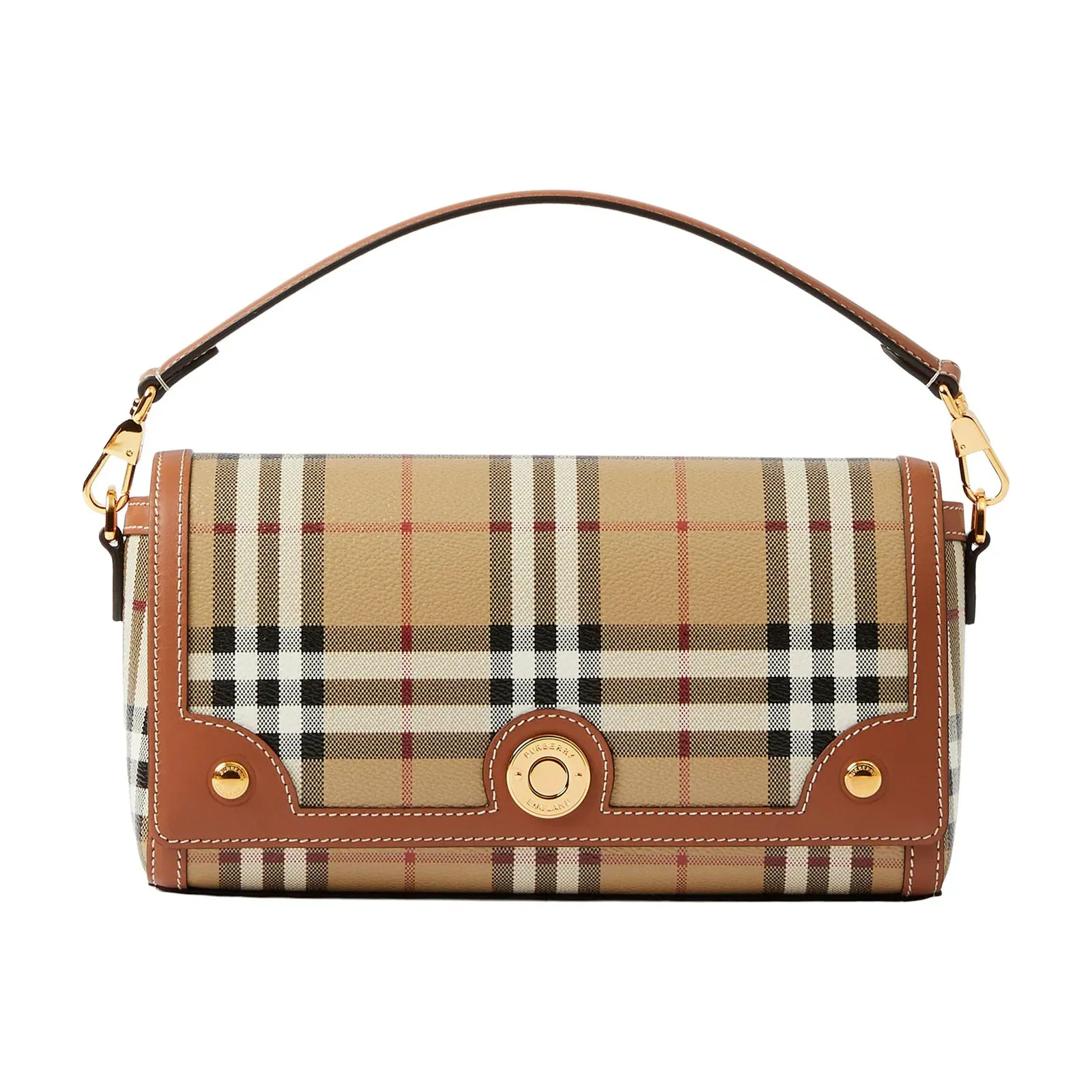 Check Cotton Top Handle Note Bag