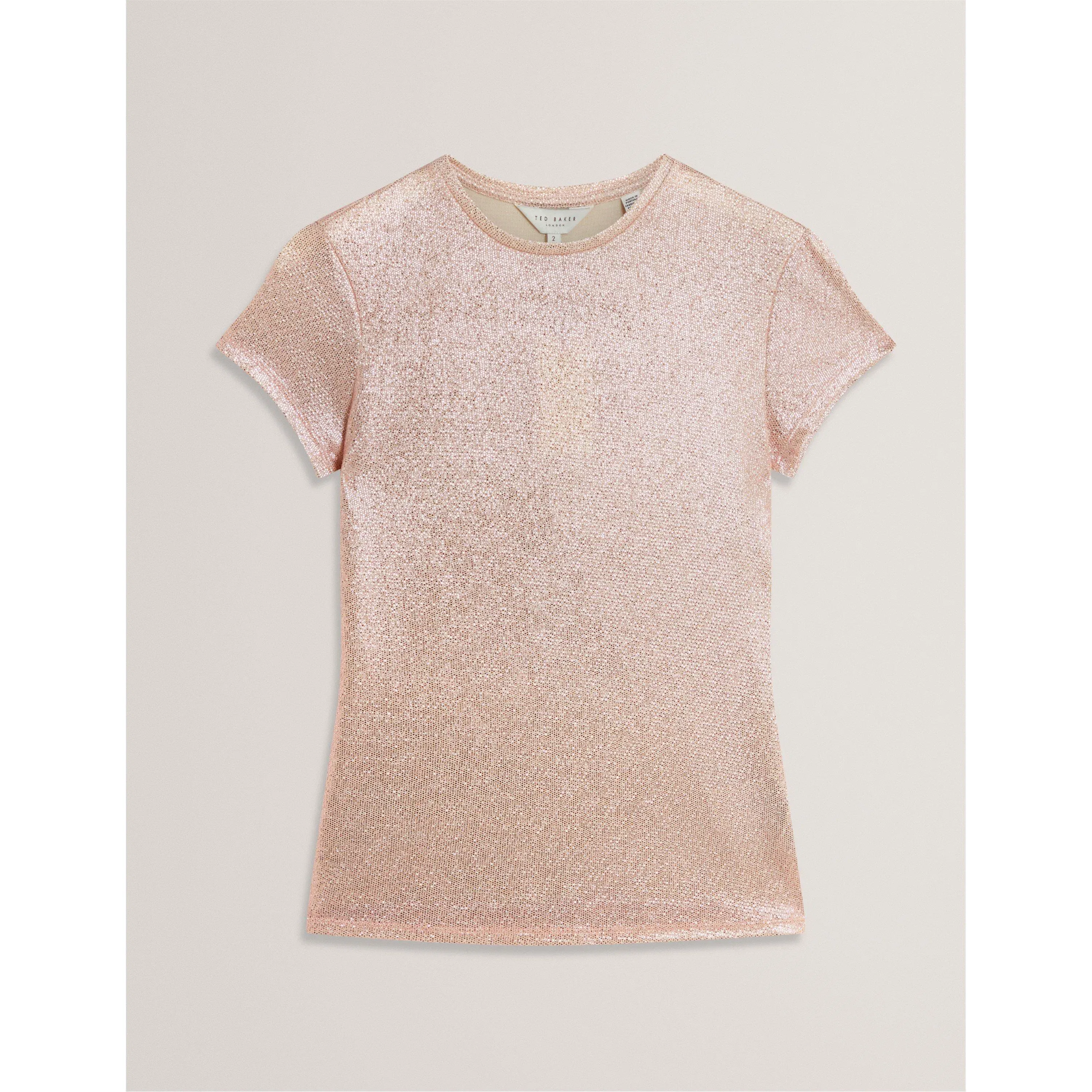 Metallic Short Sleeve Slim Fit T-Shirt